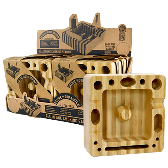 Deluxe Two Toned Bamboo Ashtray product image