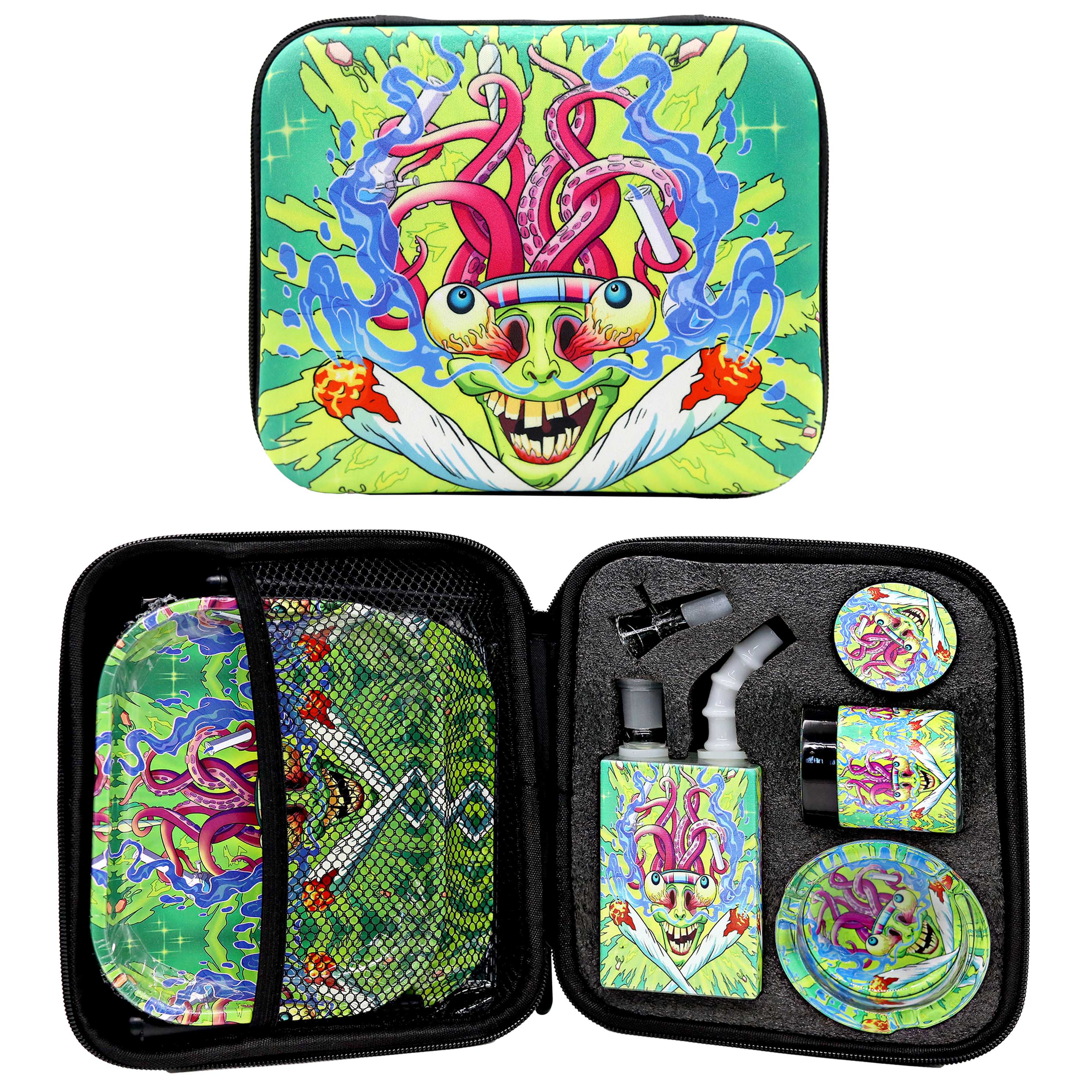 Smoking Kit 9 Piece with Juice Box, Rolling Tray, Grinder, Lighter, Ashtray, Jar and Metal Pipe (KIT82/86) | Assorted Designs - image 3 of 5