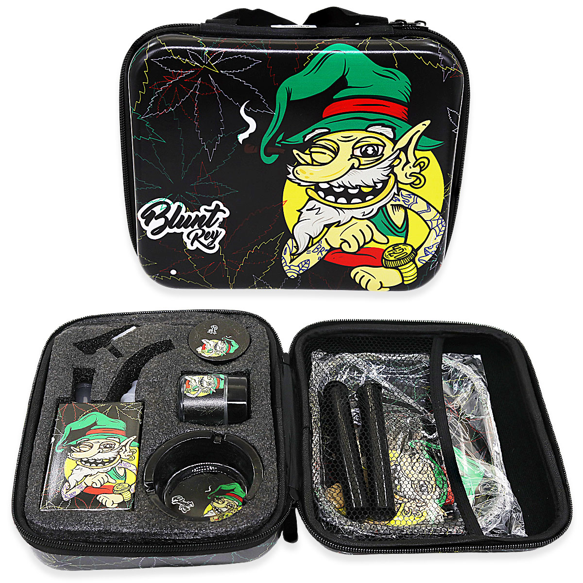 Smoking Kit 9 Piece with Juice Box, Rolling Tray, Grinder, Lighter, Ashtray, Jar and Metal Pipe (KIT82/86) | Assorted Designs - image 2 of 5