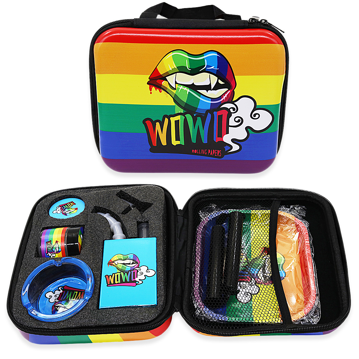 Smoking Kit 9 Piece with Juice Box, Rolling Tray, Grinder, Lighter, Ashtray, Jar and Metal Pipe (KIT82/86) | Assorted Designs - image 4 of 5