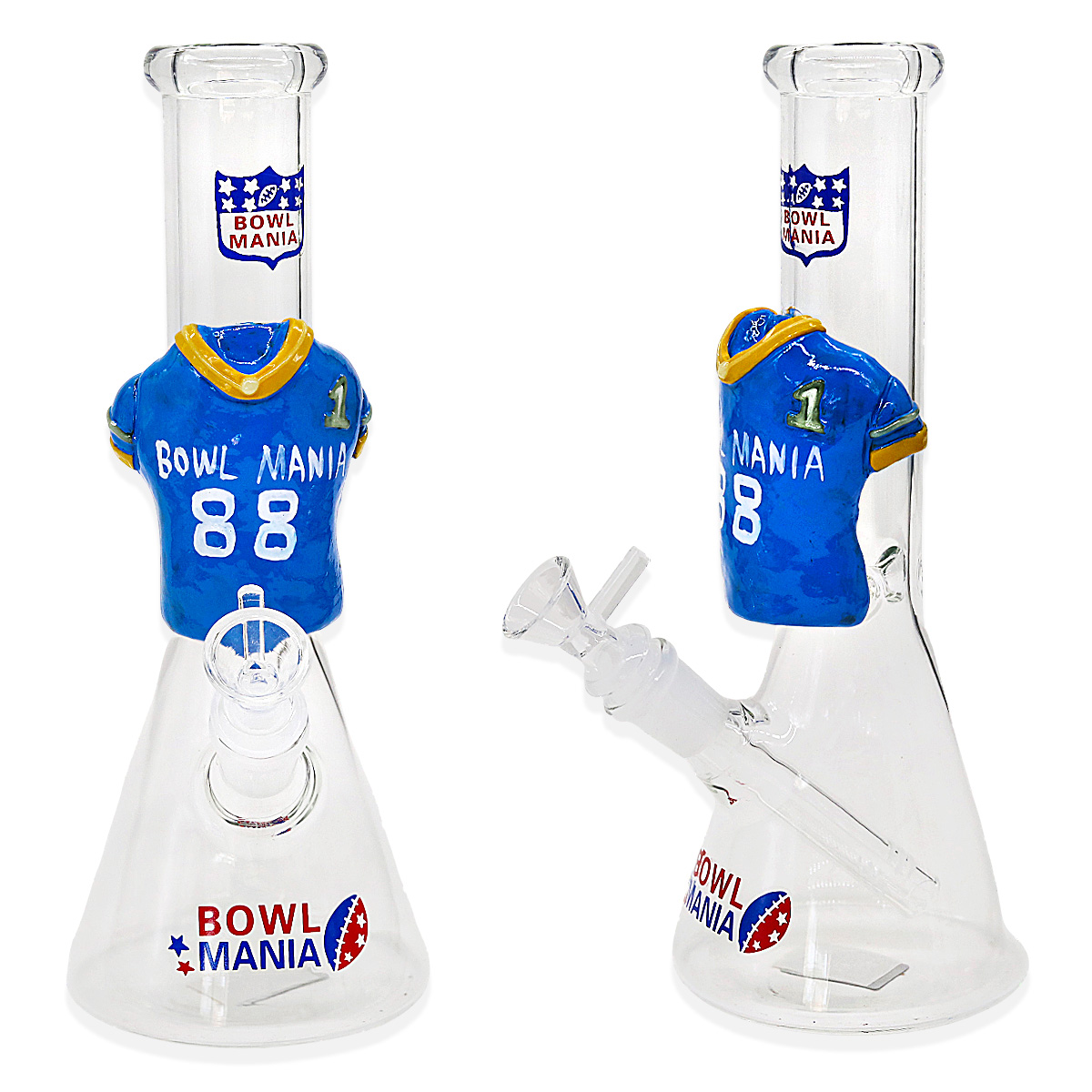 Soccer Jersey Hand Painted Beaker Waterpipe (WPM0602) | 10 inch | Assorted Colors product image