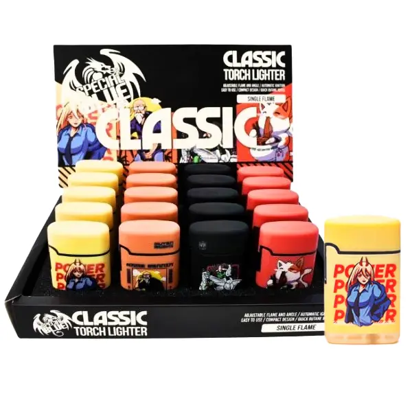 Special Blue Classic Rubber Anime Lighter (LT-161) | 20 Count Display | Assorted Colors product image