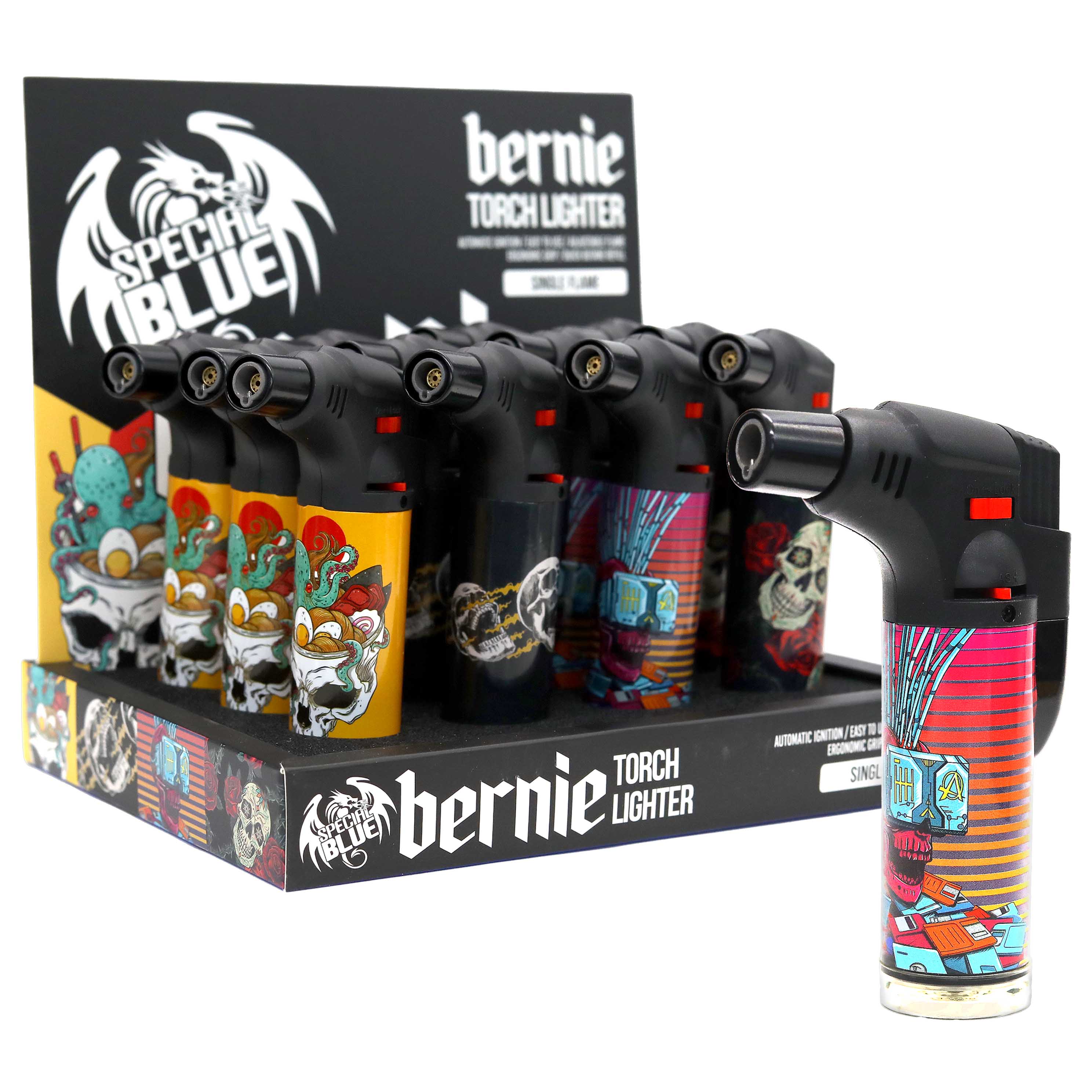Special Blue Skull & Roses ll Lighter (LT1-67) | 12 Count Display | Assorted Colors product image