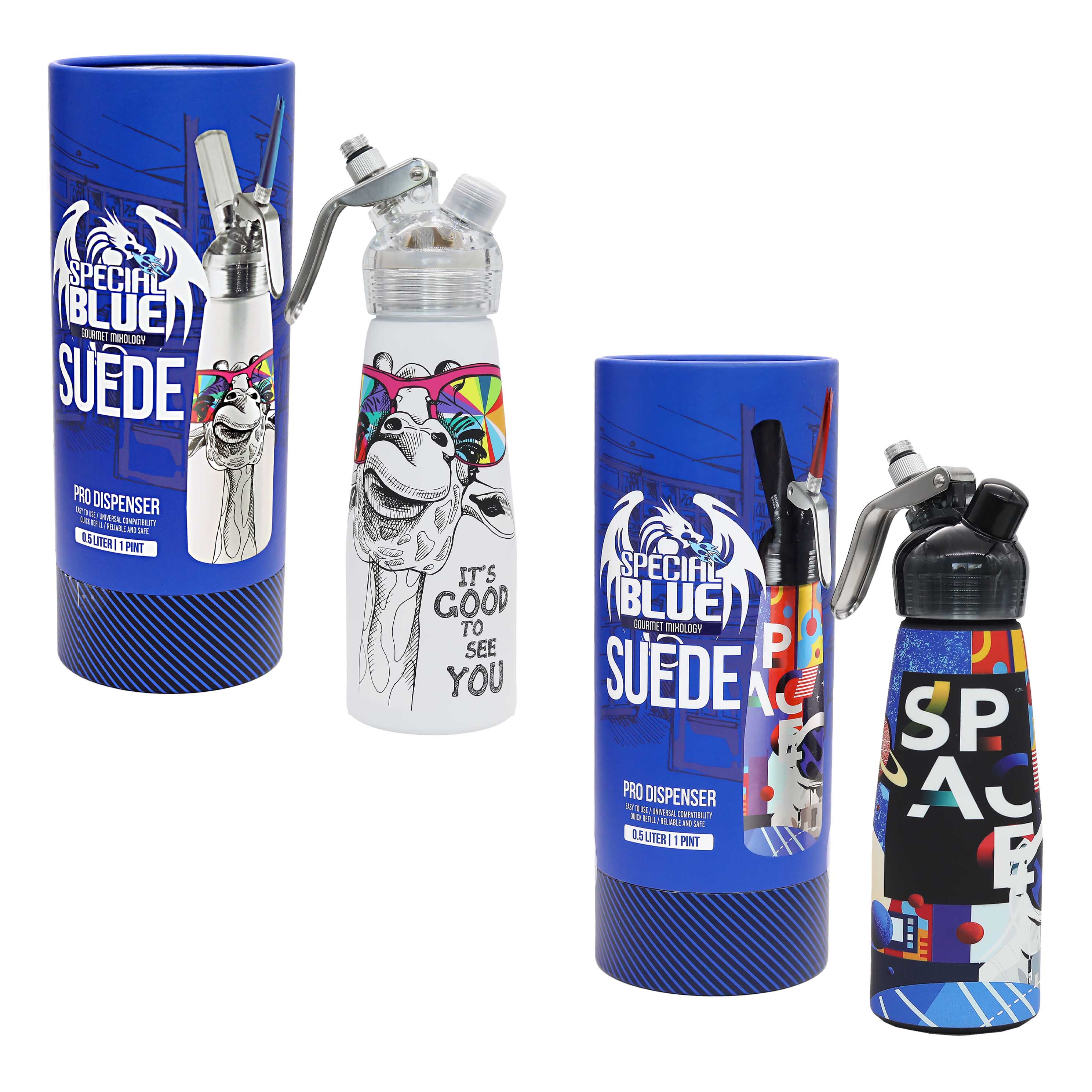 Special Blue Gourmet Mixology Dispenser | Plastic Head | 0.5 Liter (1 Pint) product image