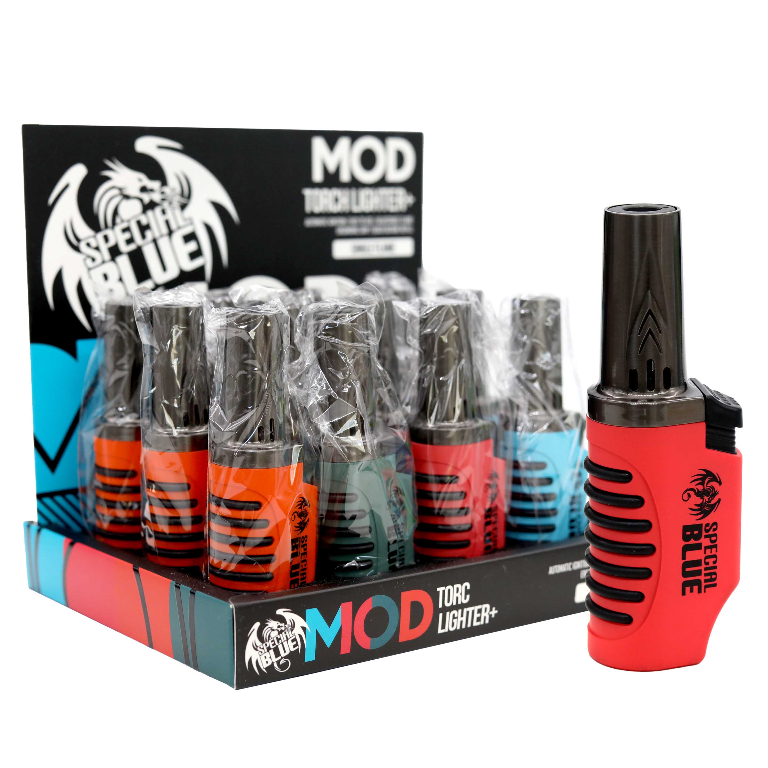 Special Blue MOD Rubber Torch Lighters (TD-116M) | 12 Count Display product image