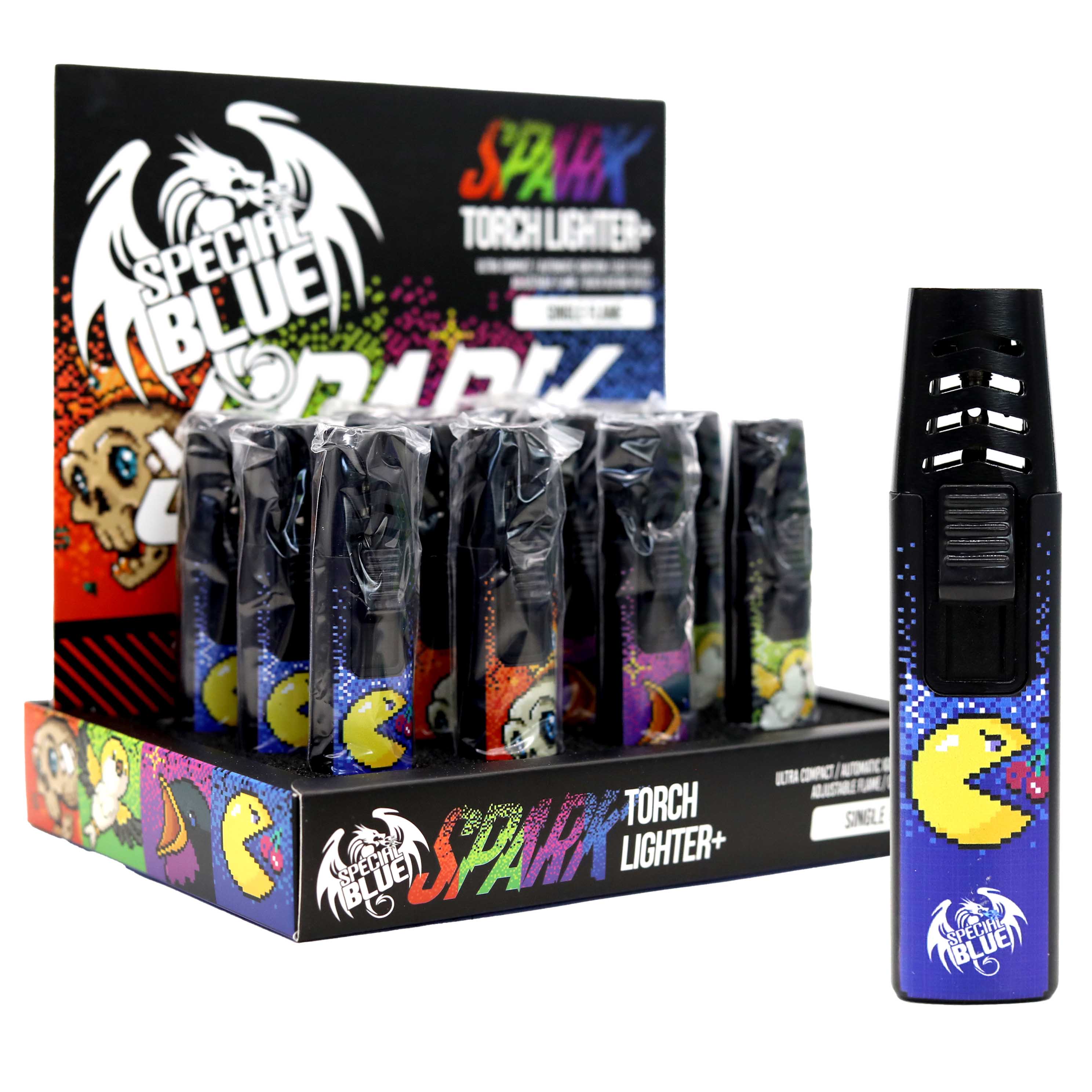 Special Blue Spark Pixels Torch Lighters (TD-113M) | 12 Count Display product image