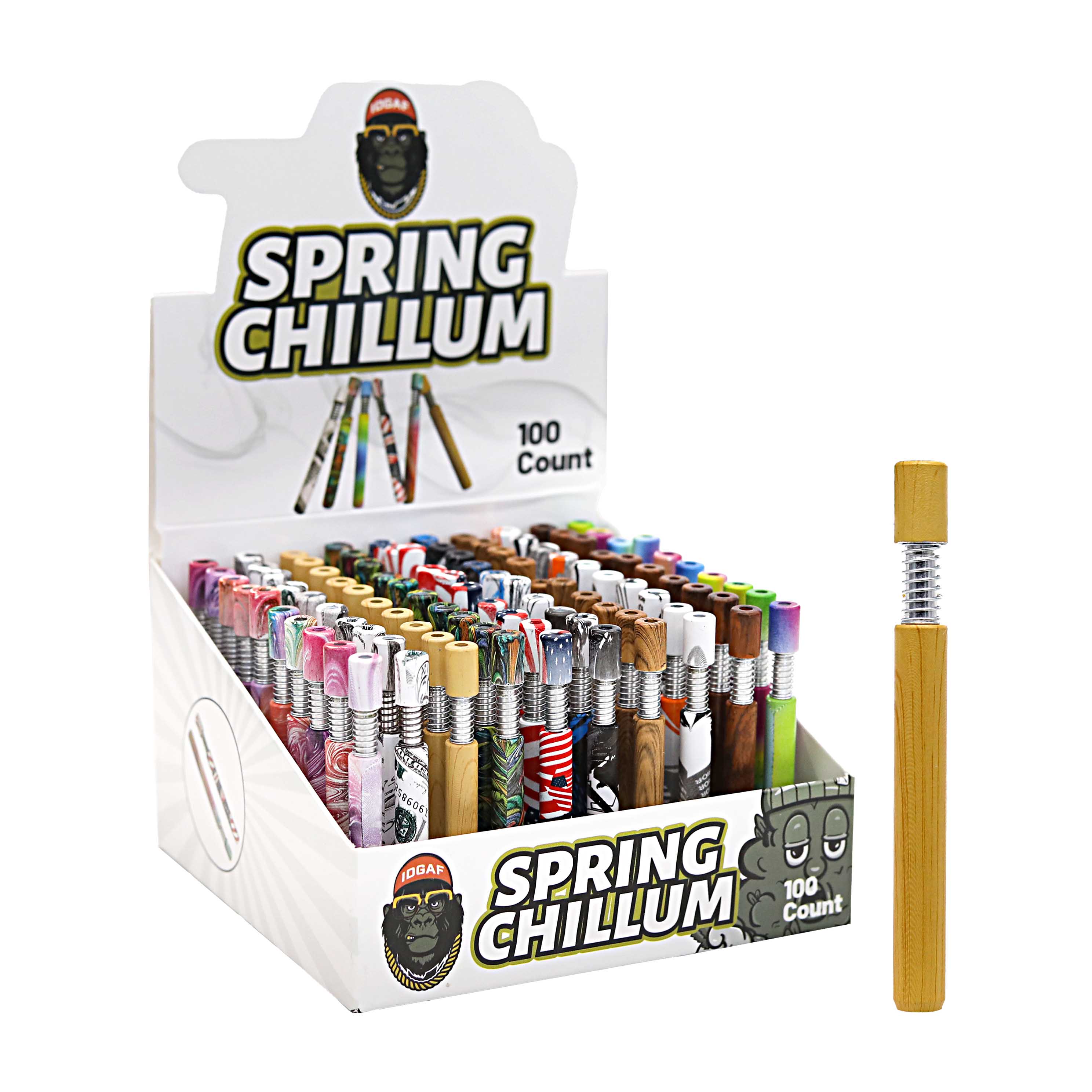 IDGAF Mixed Designs Spring Chillum (CH-30) | 4 inch | 100 Count Display product image