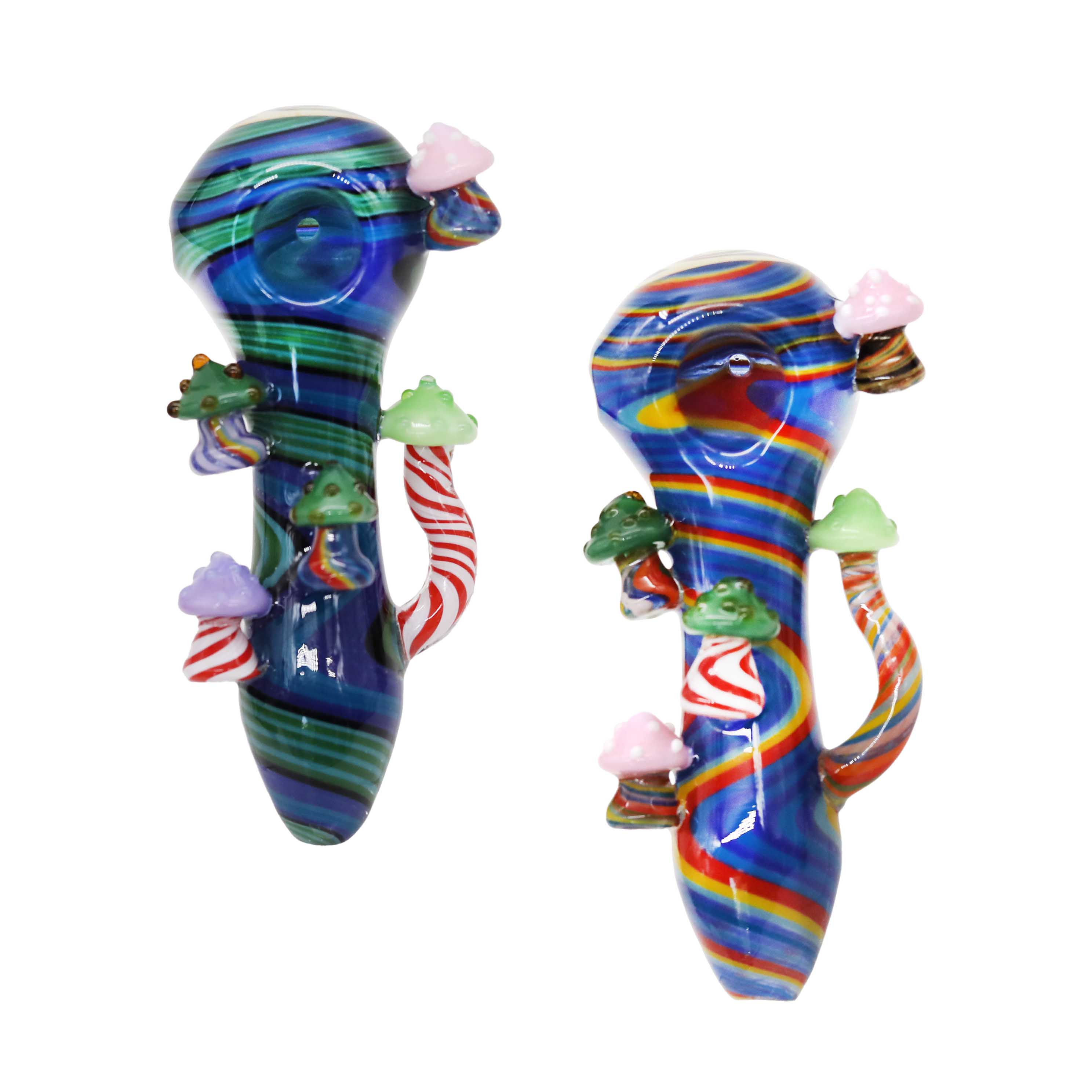 Swirl Design Mushroom All Over Handpipe | 5 inch | Assorted Colors product image