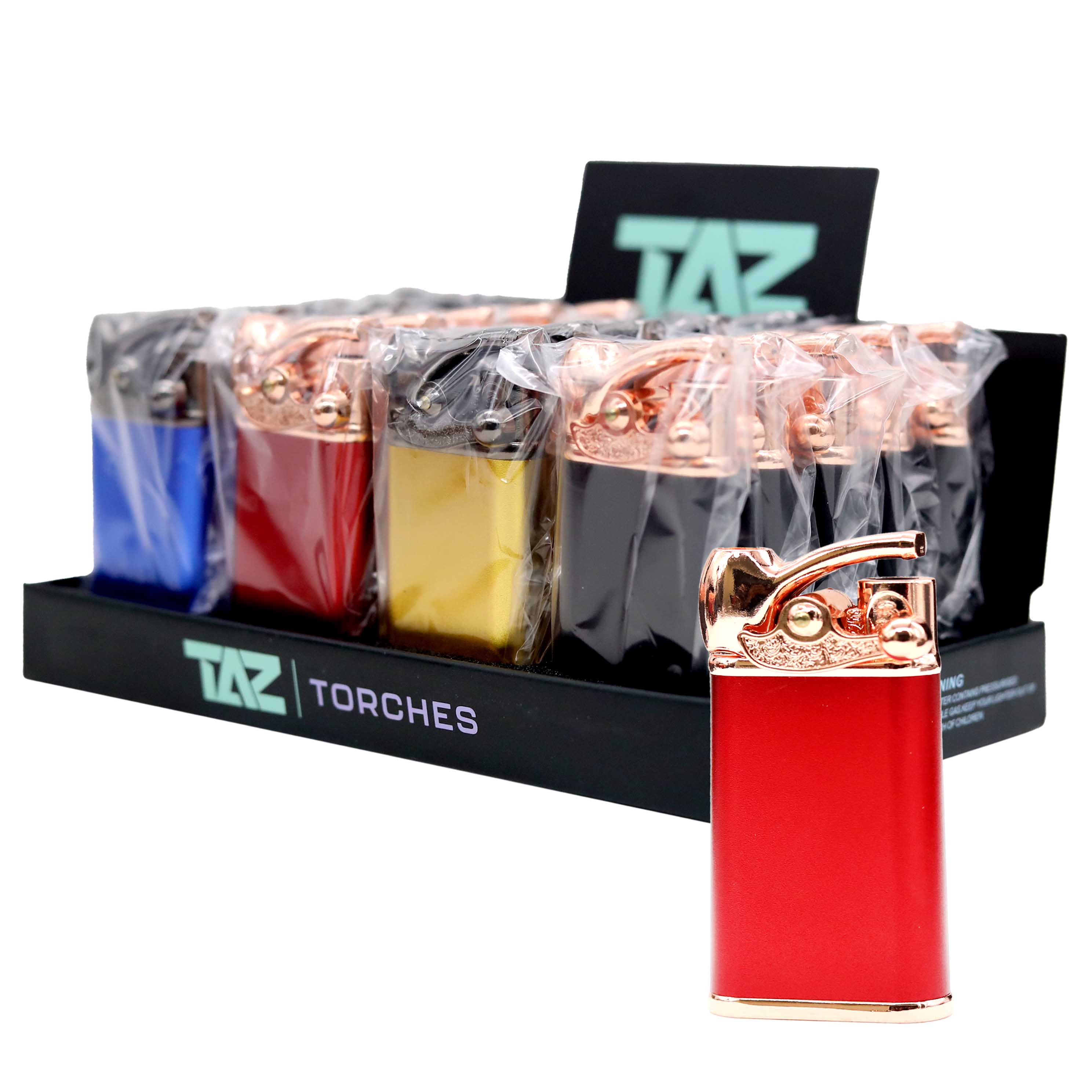 TAZ TORCHES Adjustable Pipe Head Torch Lighters (TT-43) | 20 Count Display product image