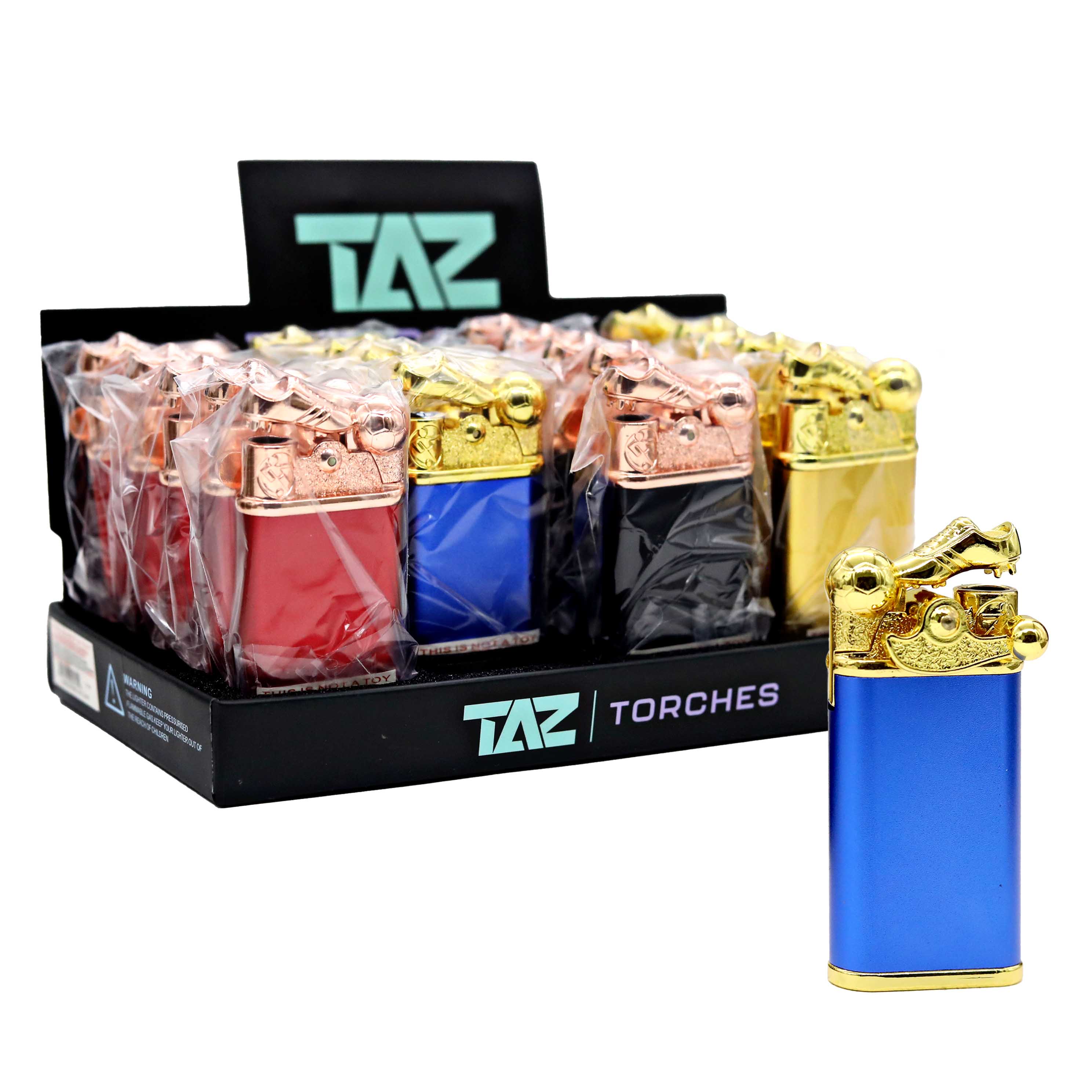 TAZ TORCHES Adjustable Soccer Ball Head Torch Lighters (TT-45) | 20 Count Display product image