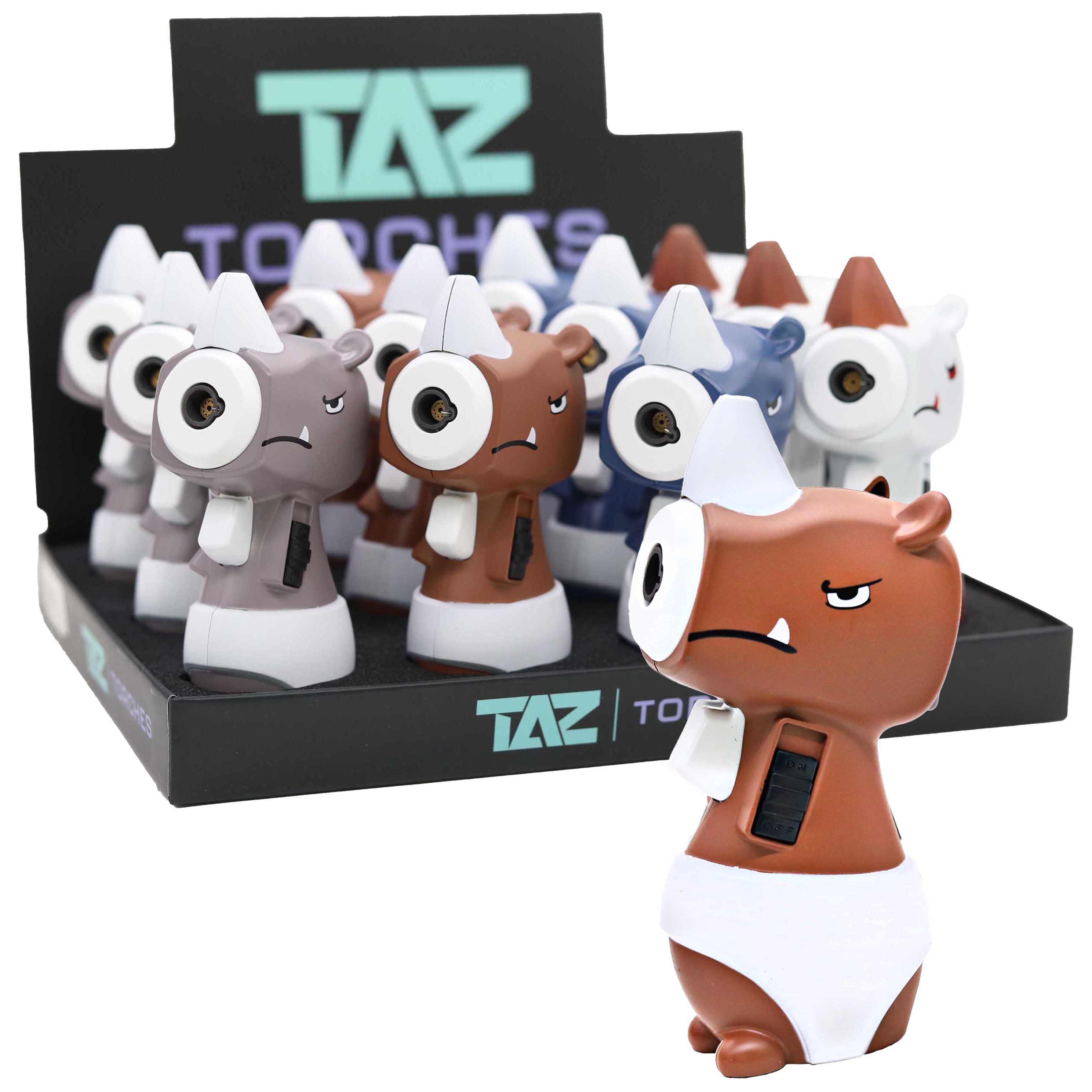 TAZ Mini Cartoon Dinosaur Torch Lighters (TT-75B) | 12 Count Display product image