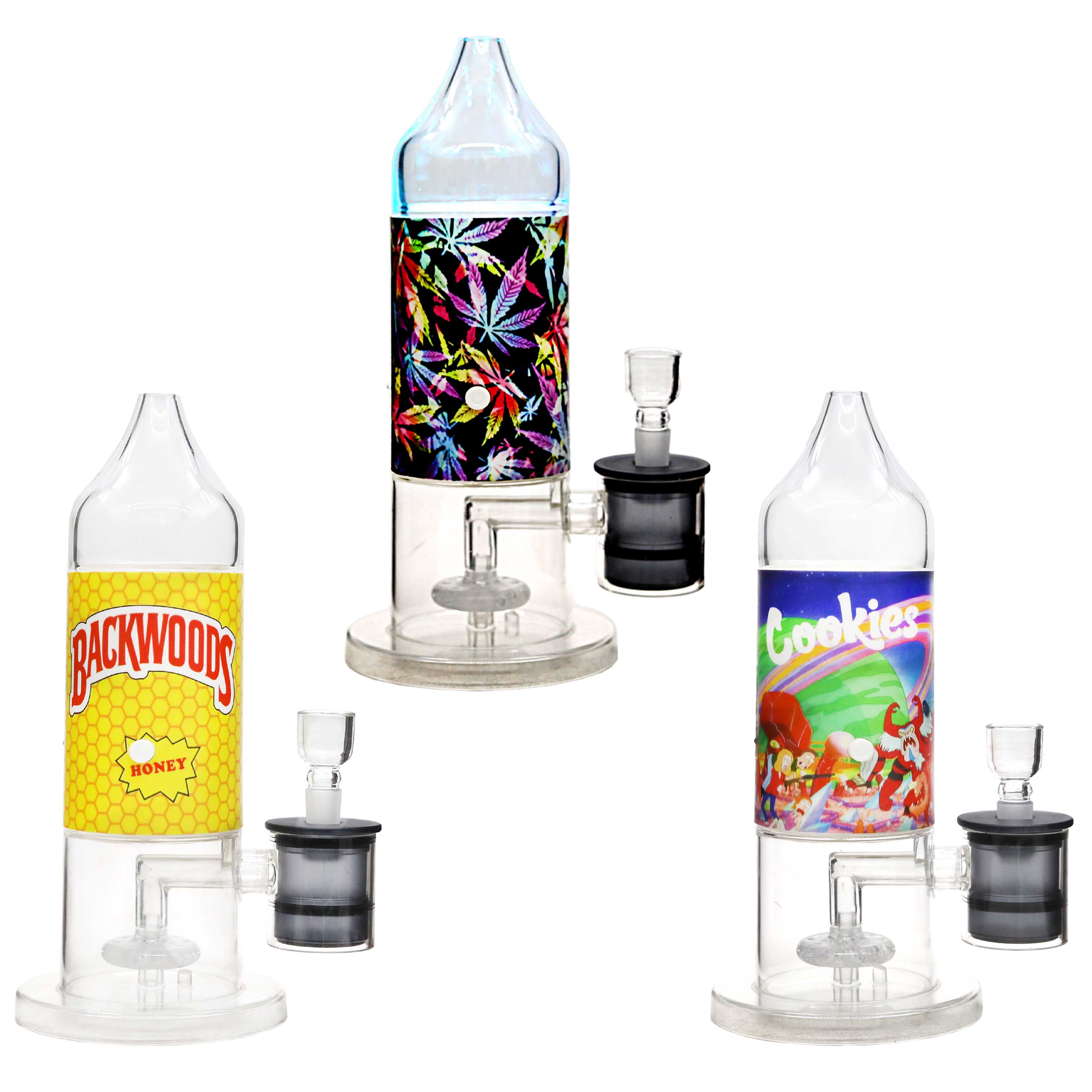 Tank Shaped Vibrating LED Waterpipe | 11 inch | Assorted Designs product image