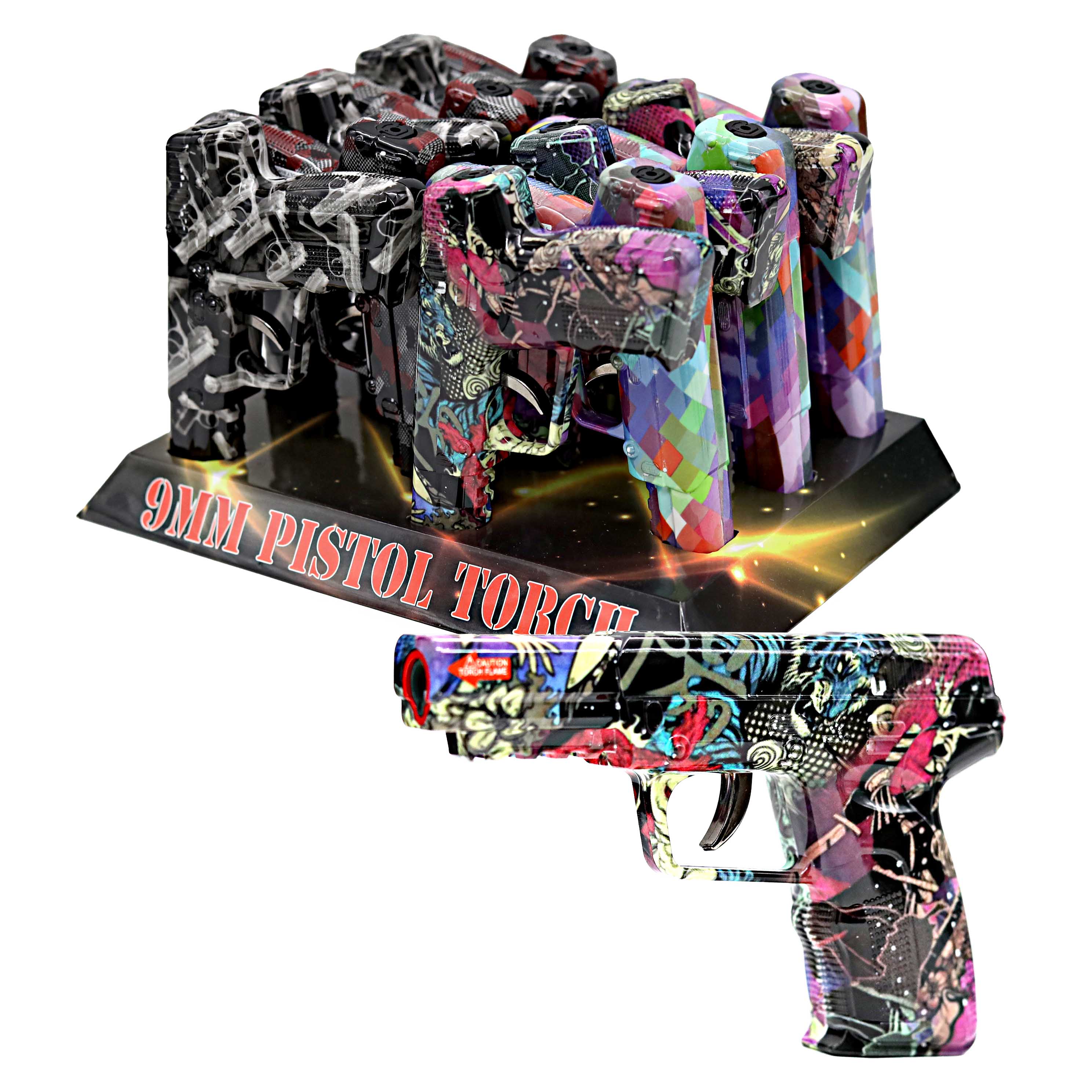 Techno 9mm Pistol Torch Lighter (19025) | 6 inch | 12 Count Display product image