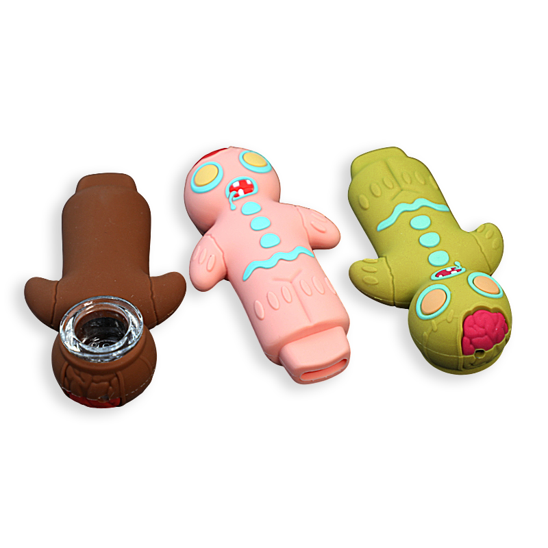 The Gingerbread Man Silicone Handpipe (H438) | 3 inches | Assorted Colors - image 1 of 2