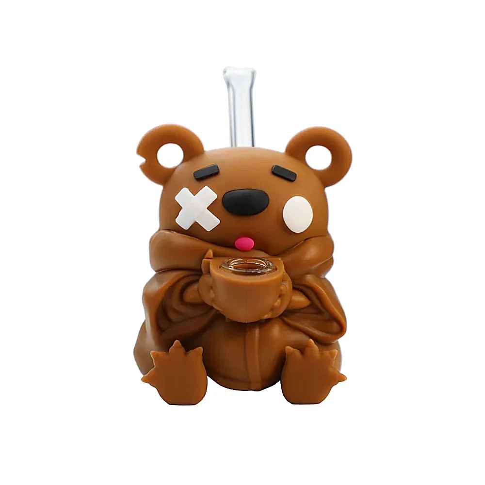 Tongue Sticking Bear Silicone Waterpipe (H451) | 5 inches | Assorted Colors product image