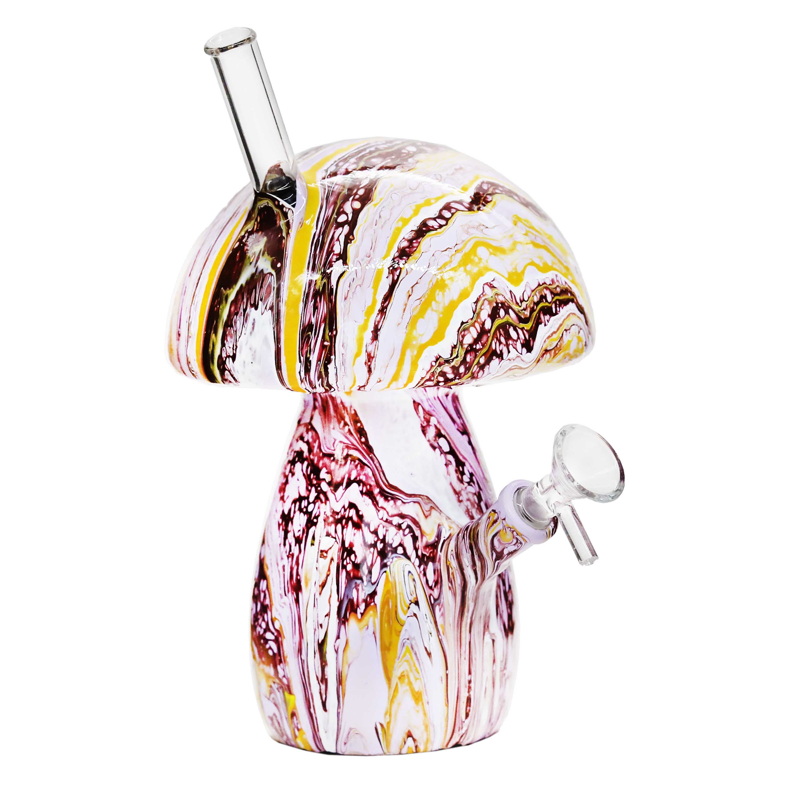 Dabtized Trippy Mushroom LED Glass Waterpipe | 11 inch | Assorted Designs product image
