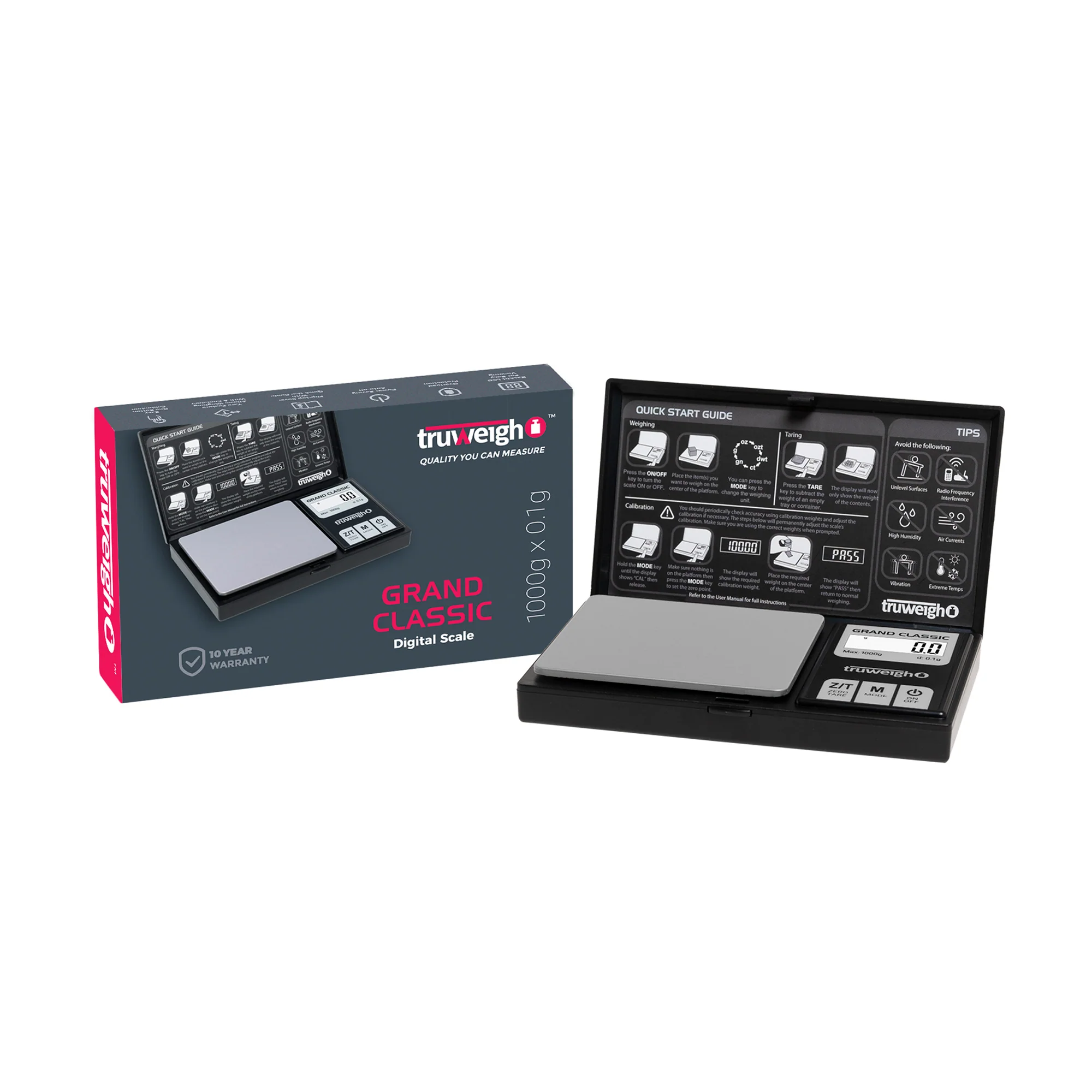 Truweigh Grand Classic Digital Scale | 1000gx0.01g | Black product image