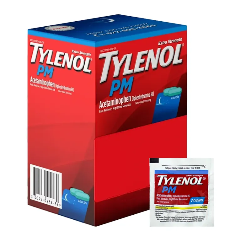 Tylenol Extra Strength Pain Reliver Fever Reducer PM Caplets | 2 Pack | 20 Count Display product image