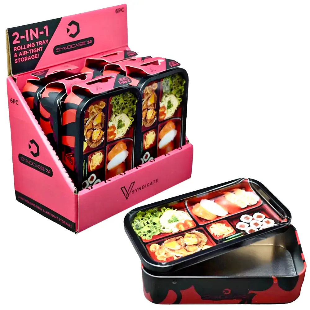 V Syndicate 2.0 Pink Display With Rolling Tray & Stash Can | 6 Count Display | Assorted Designs product image