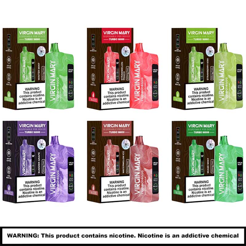 Virgin Mary Turbo Disposables | 5% Nicotine | 16000 Puffs | 5 Count Display product image