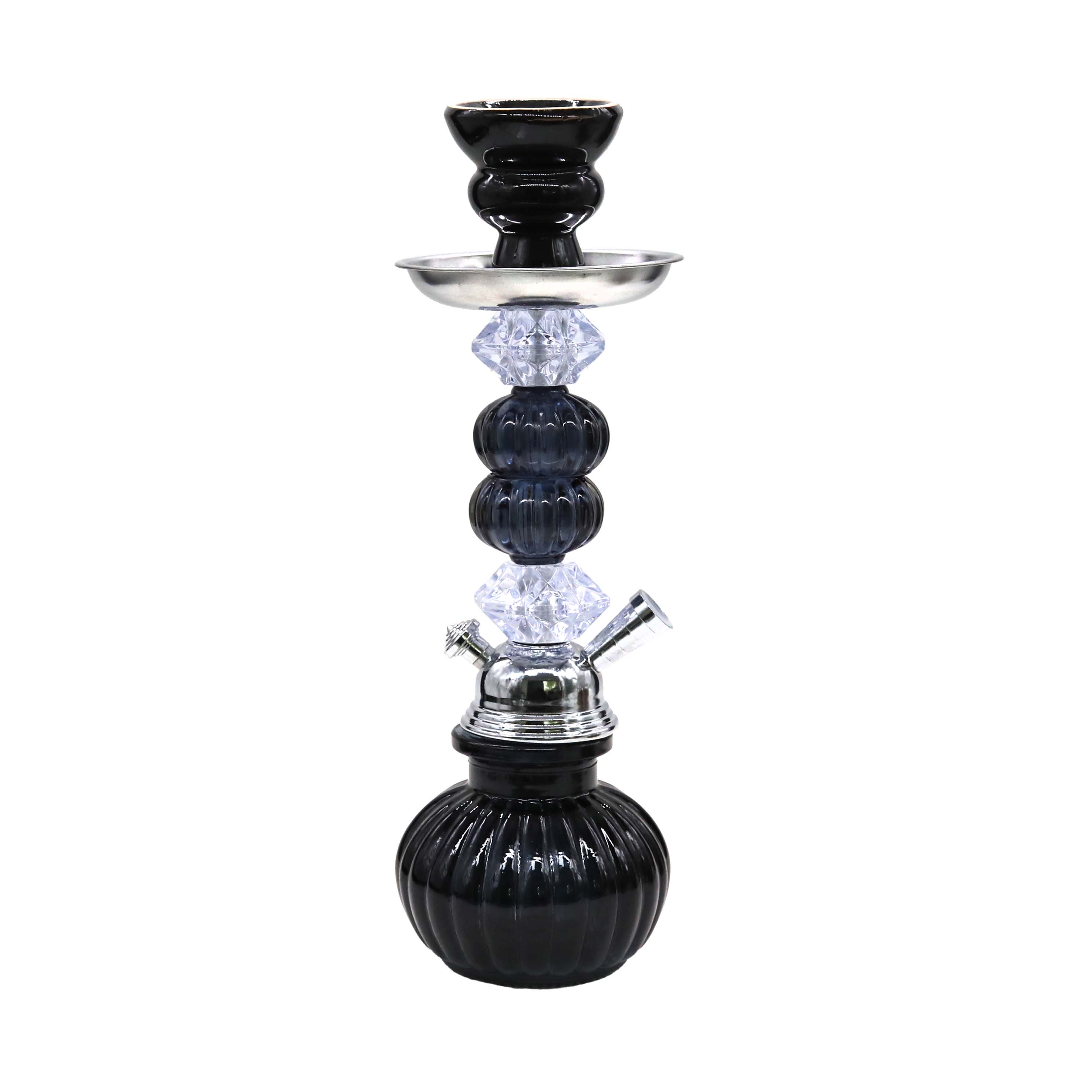 Royale Sculpted Stem With Crystal Aesthetic 1 Hose Hookah (WL053) | 9.8 inches | Assorted Colors product image