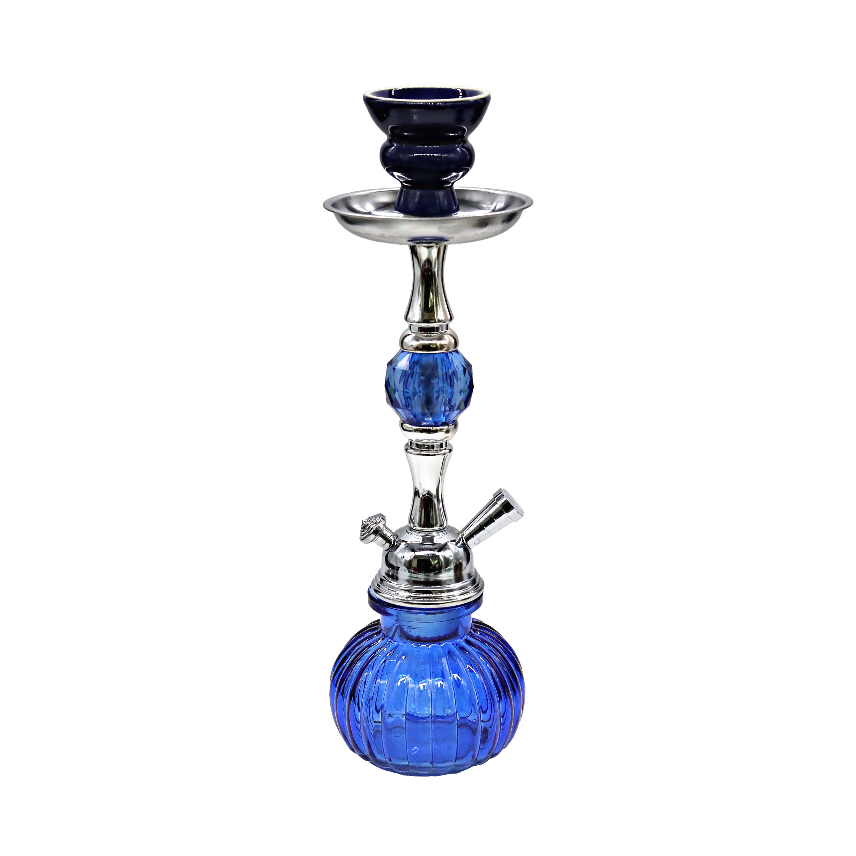 Sapphire Prism Crystal Geometric Base 1 Hose Hookah (WL066) | 11.4 inches | Assorted Colors product image