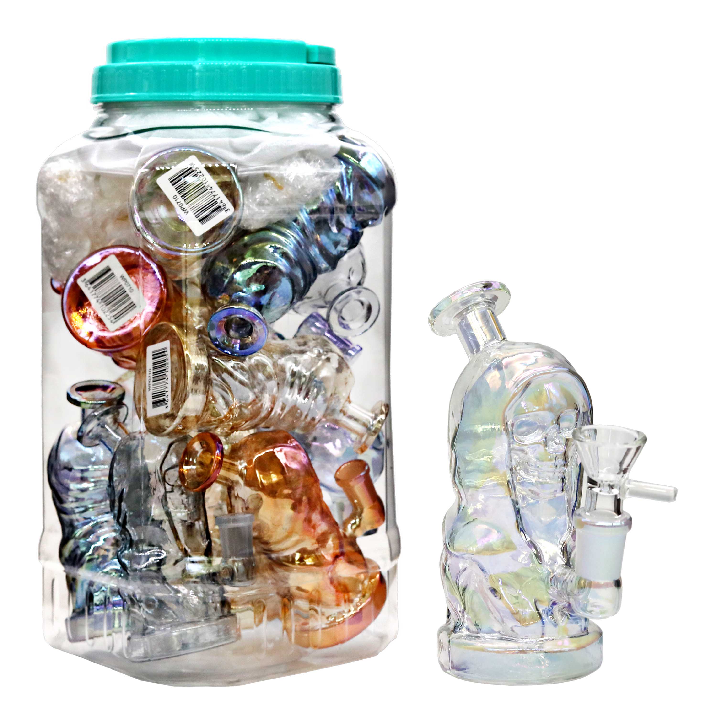 Gold Fumed Skeleton Waterpipe (WP0710) | 7 inch | 12 Count Display product image