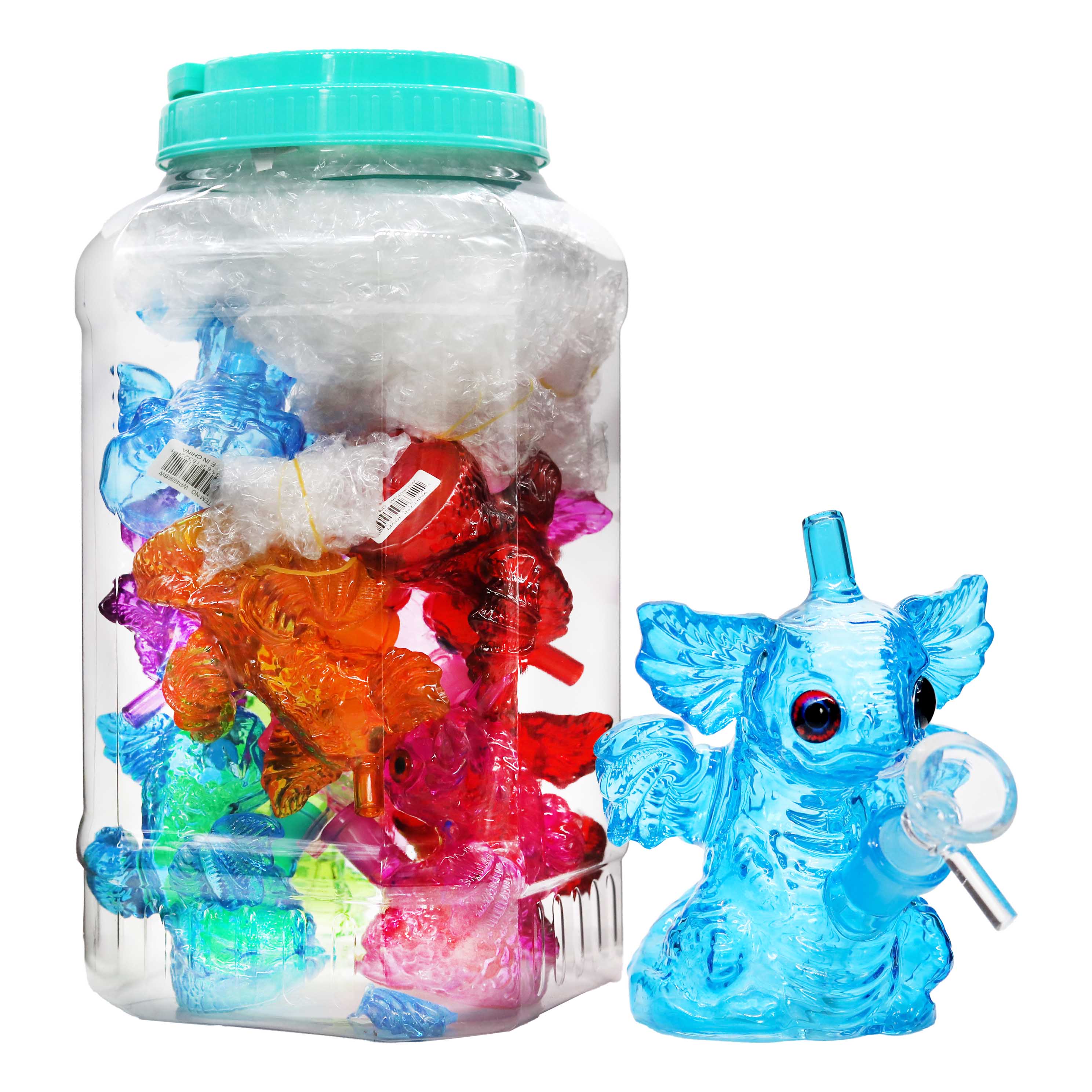 Florescent Colors Bat Waterpipe (WP4096BW) | 6 inch | 10 Count Display product image