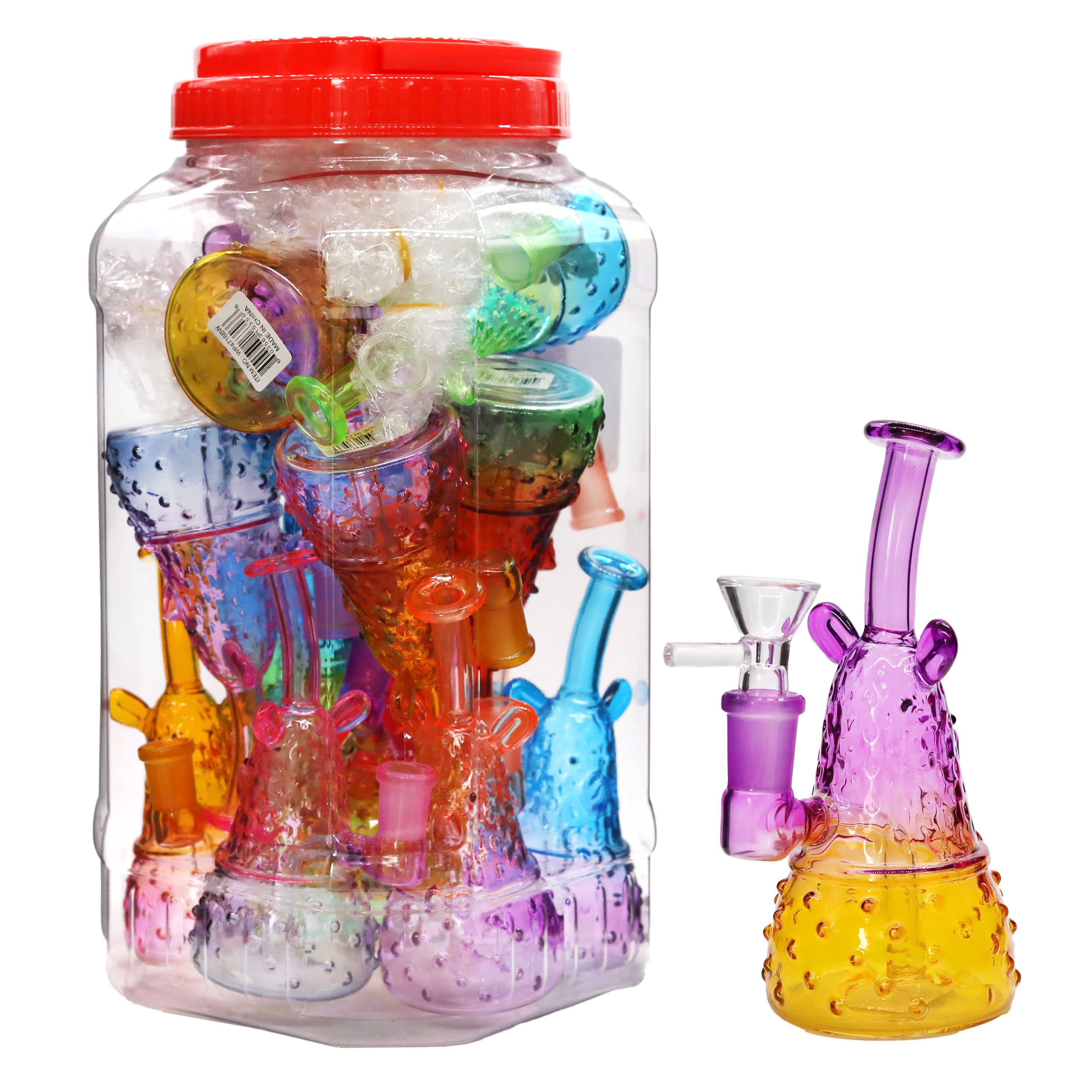 Rasta Color Bear Head Waterpipe (WP4718BW) | 5 inch | 14 Count Display product image