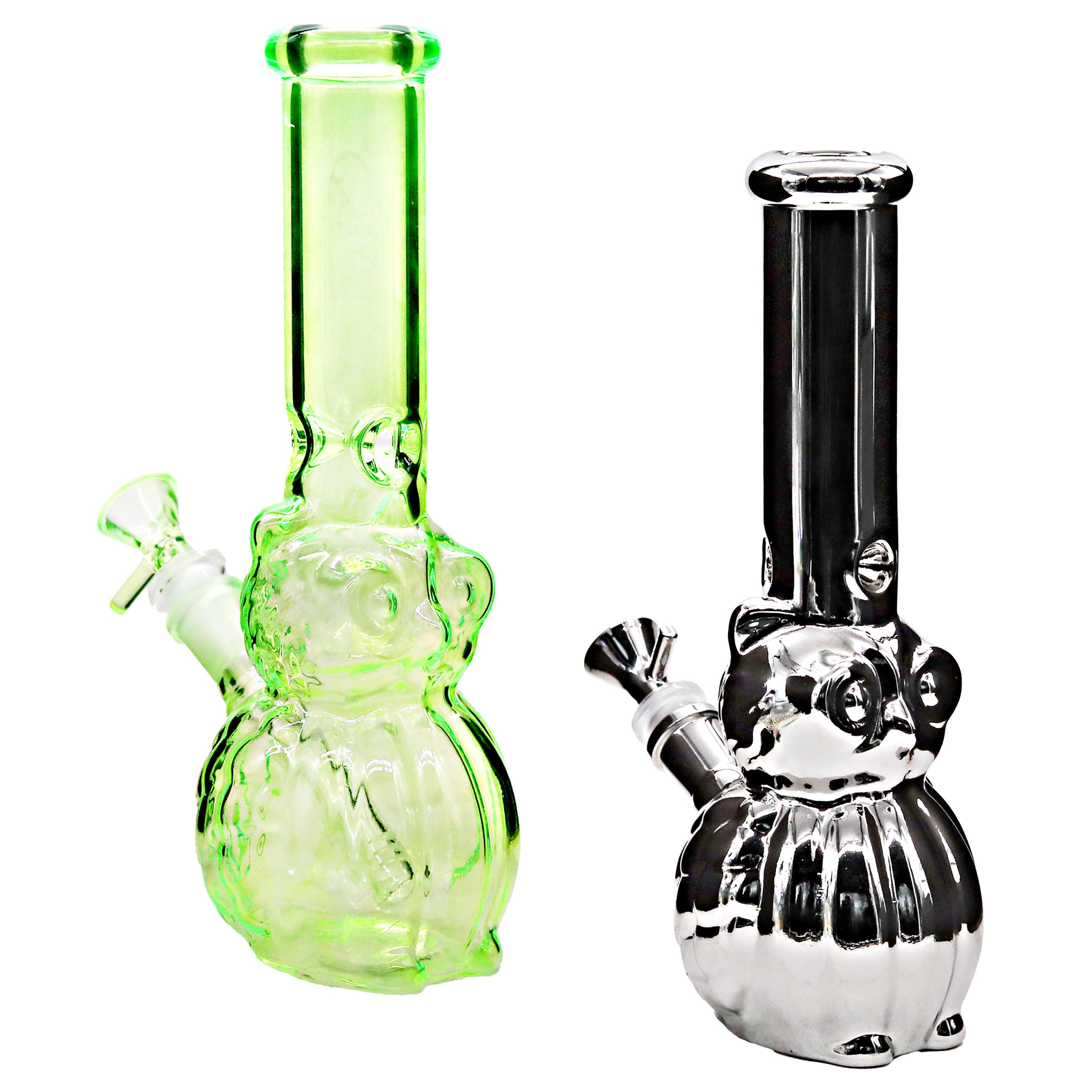 Gold Fumed Electroplated Owl Full Body Cylindrical Waterpipe (WPB1015) | 10 inch | Assorted Colors - image 2 of 2