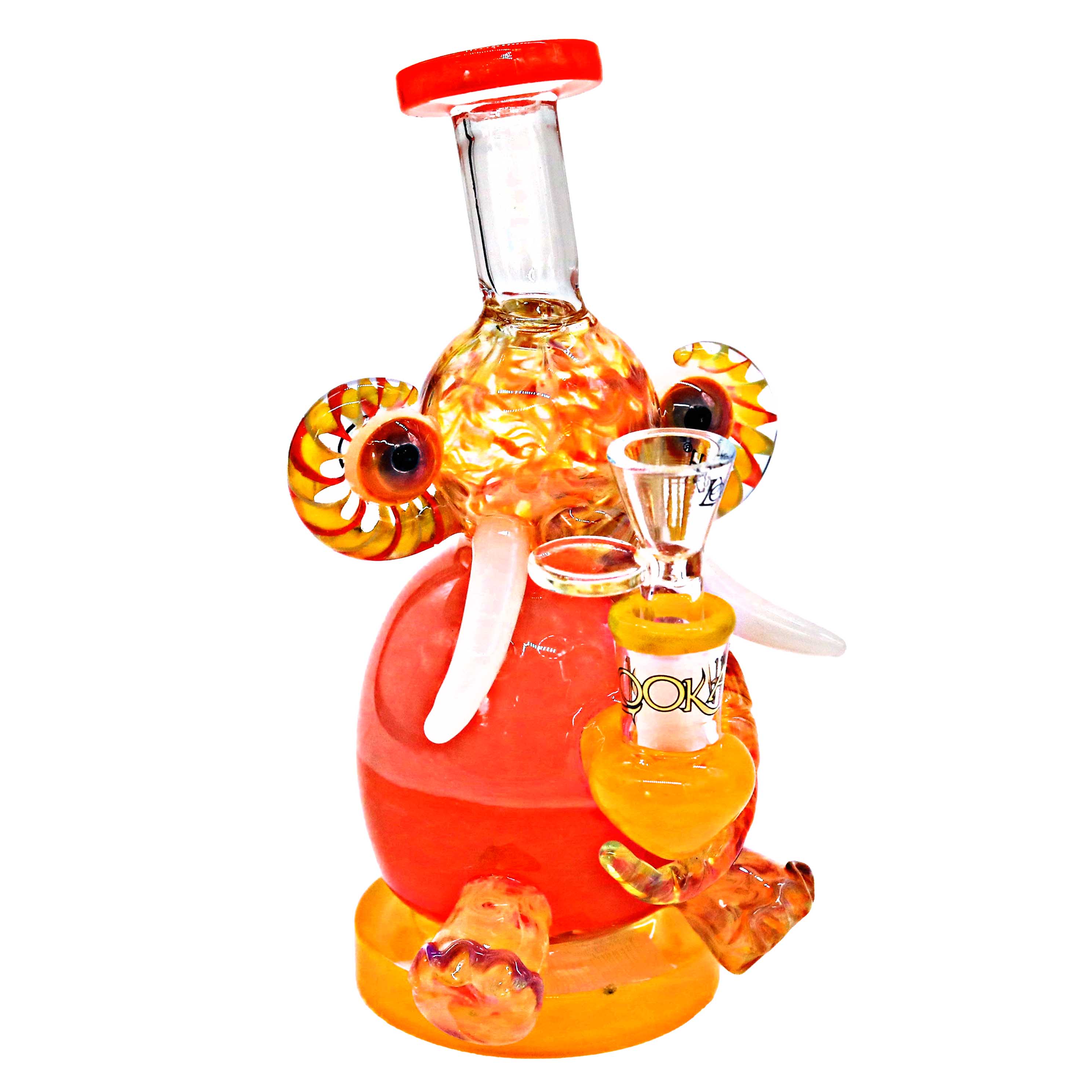LOOKAH Elephant Holding The Perc With Trunk Waterpipe (WPC1209) | 8 inches | Assorted Colors product image