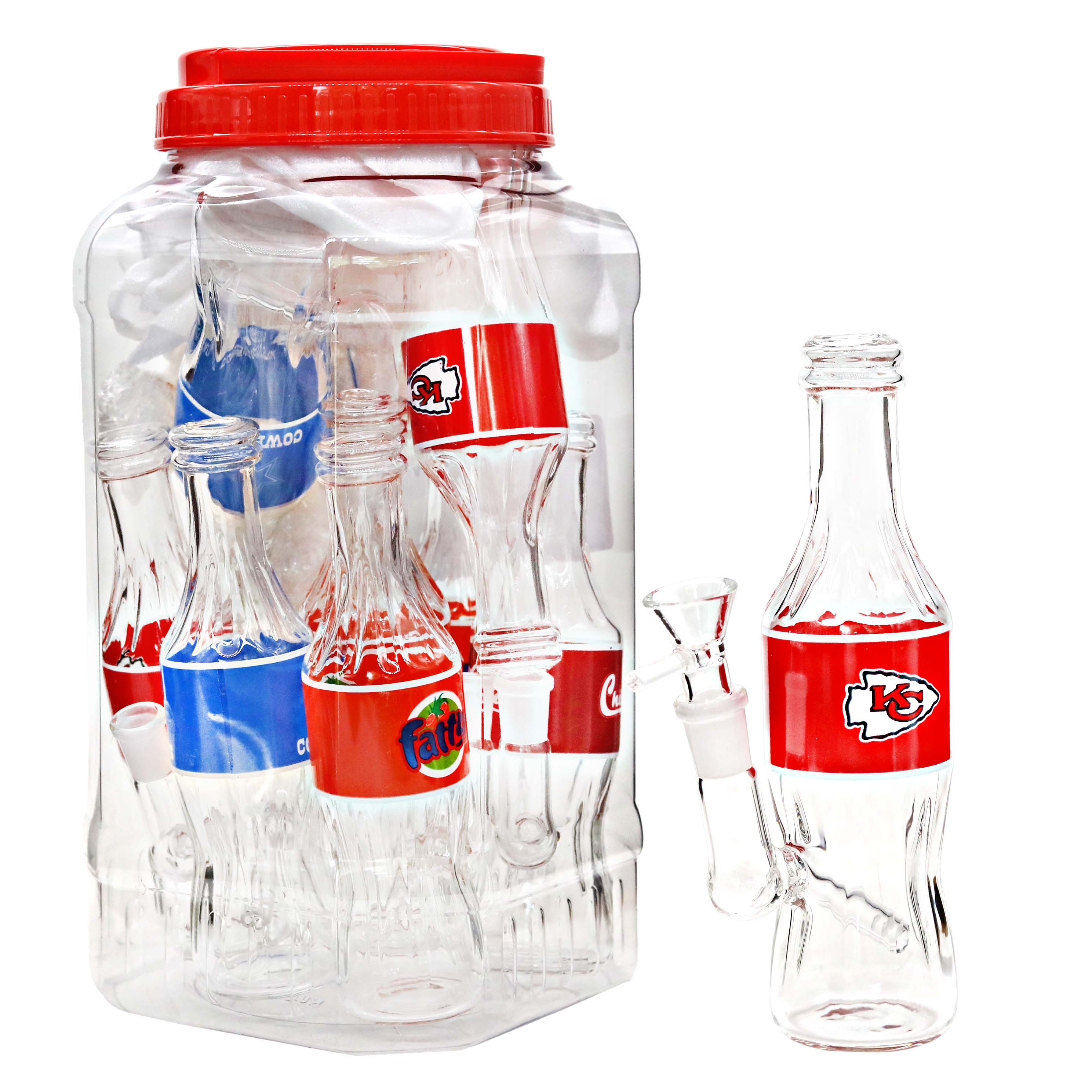 Mixed Designs Soda Bottle Waterpipe (WPM0011) | 8 inch | 9 Count Display product image