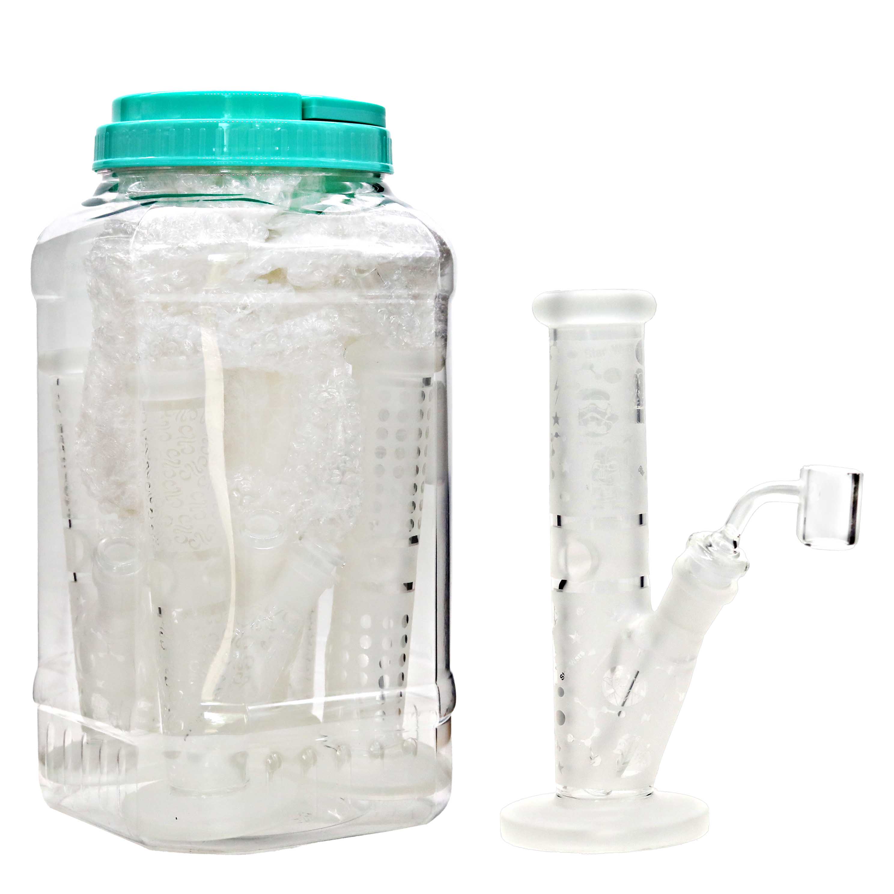 Mixed Designs Frosted Cylinderical Waterpipe (WPM0022) | 8 inch | 7 Count Display product image