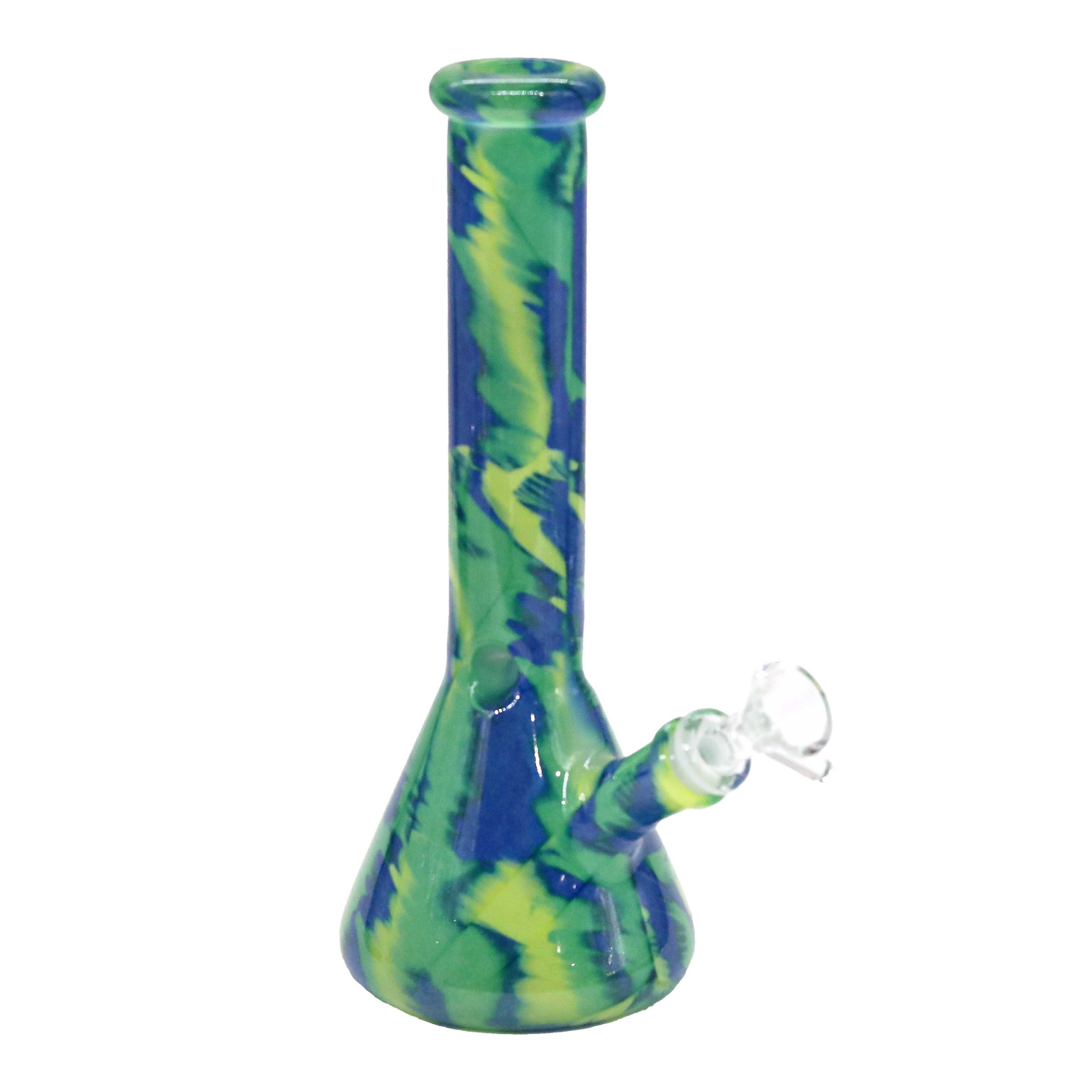 Double Shaded Marble Print Beaker Waterpipe (WPM0134) | 10 inches | Assorted Colors product image