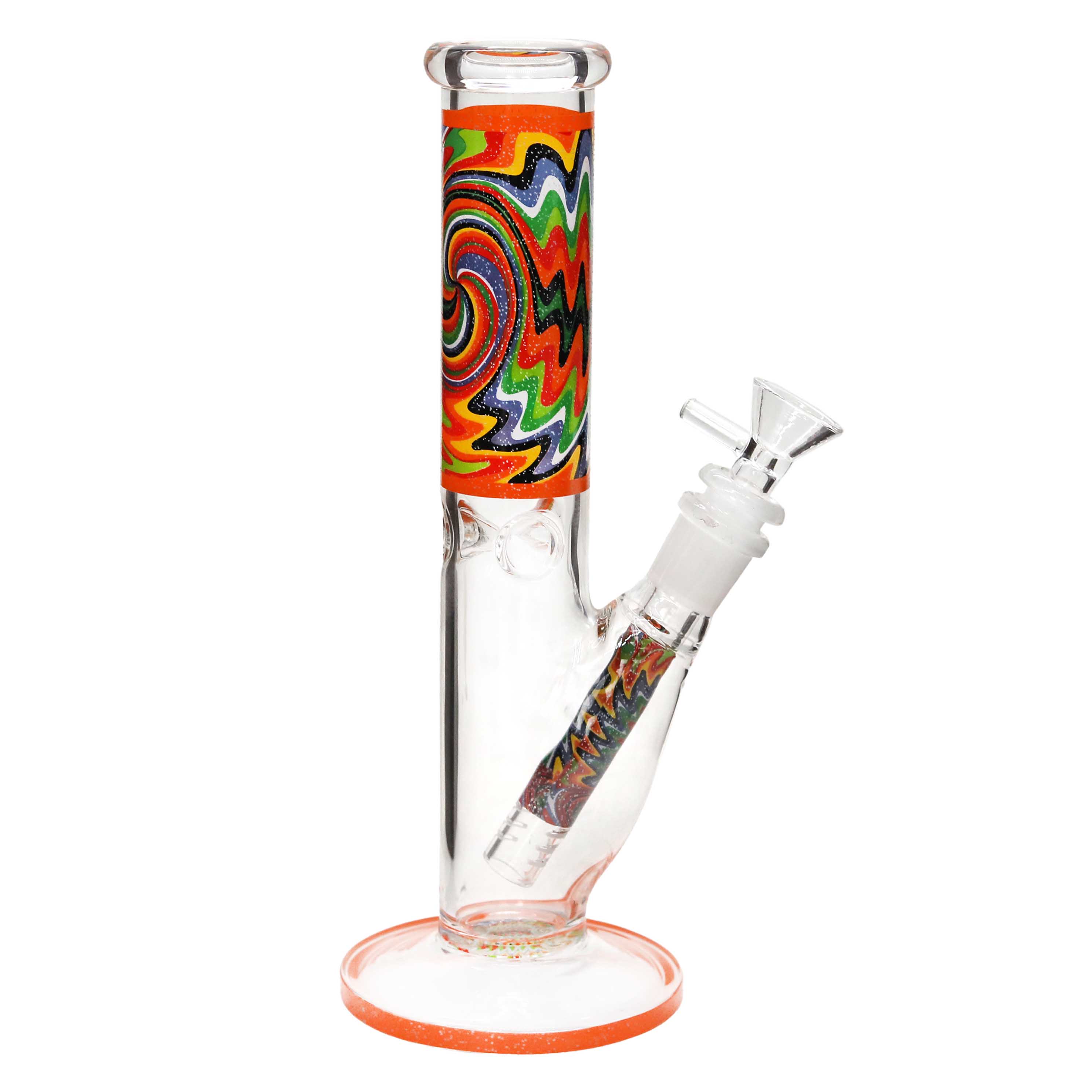 Wig Wag Design Cylindrical Waterpipe (WPM0145) | 10 inch | Assorted Colors product image