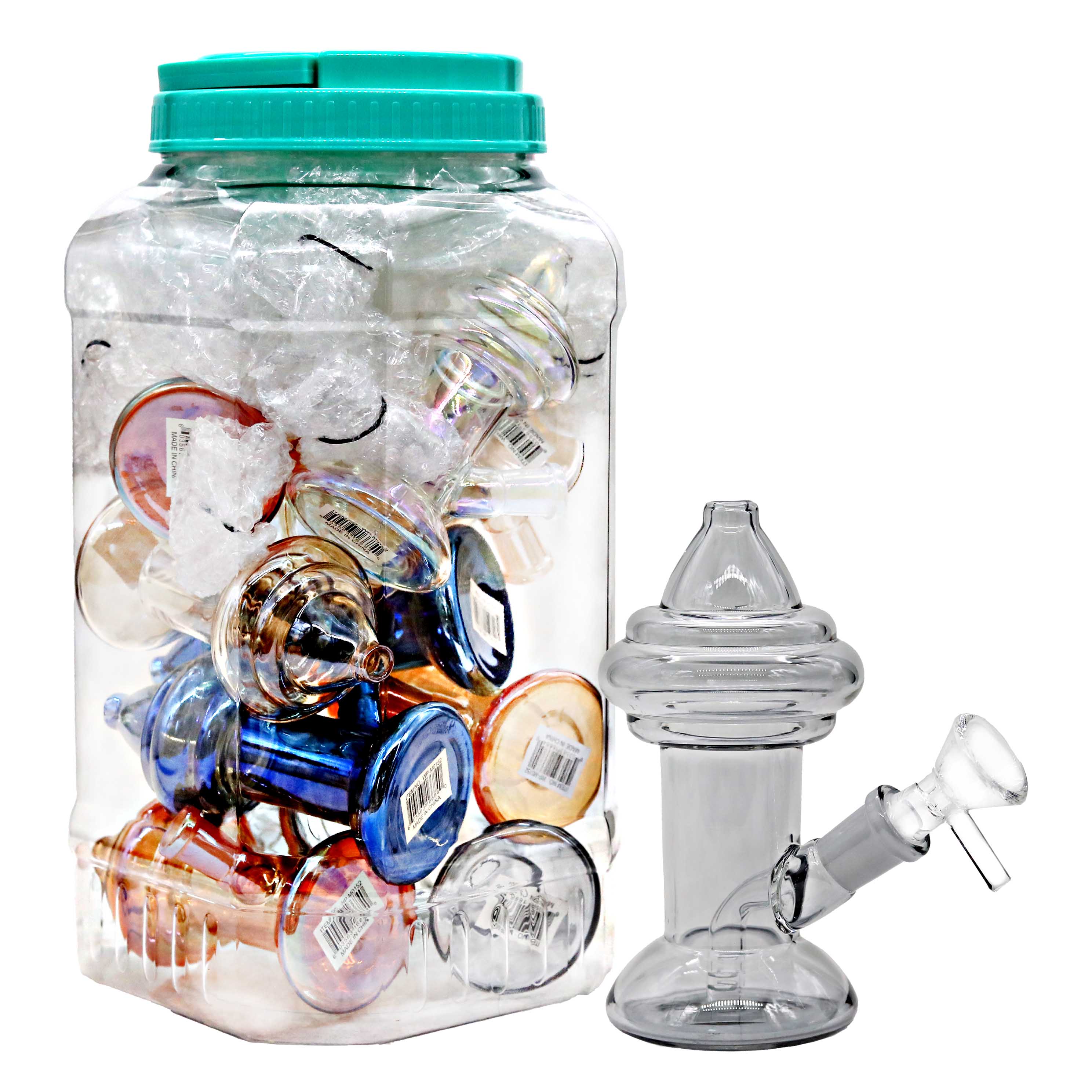 Electroplated Gold Fumed Rocket Waterpipe (WPM0152) | 6 inch | 12 Count Display product image