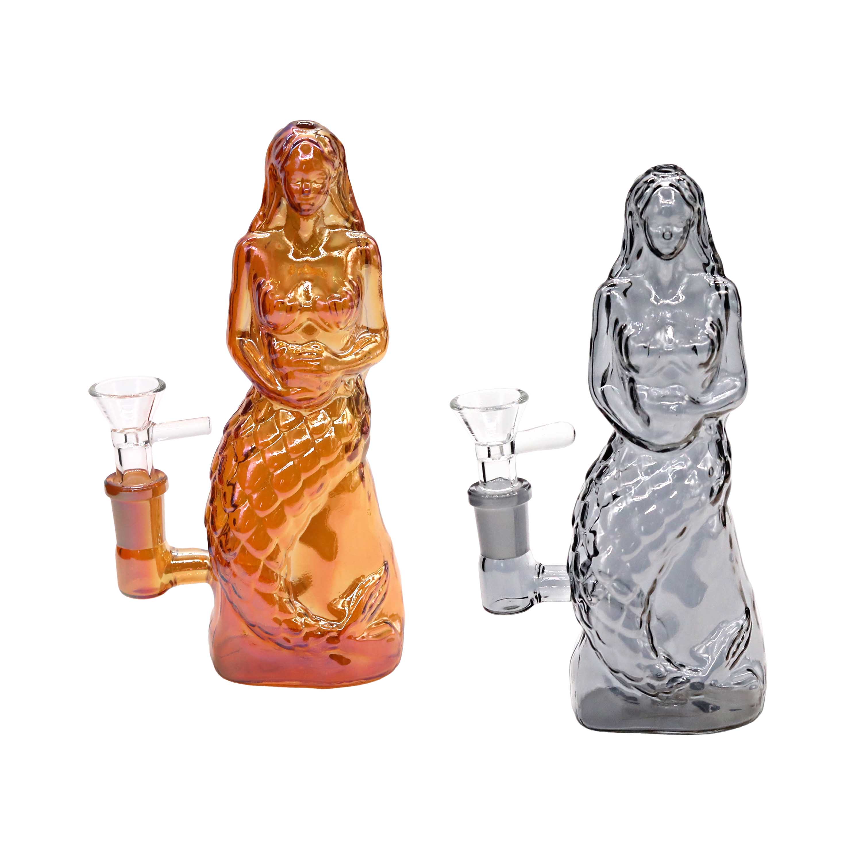 Metallic Finish Mermaid Design Waterpipe (WPM0171) | 7 inches | Assorted Colors product image