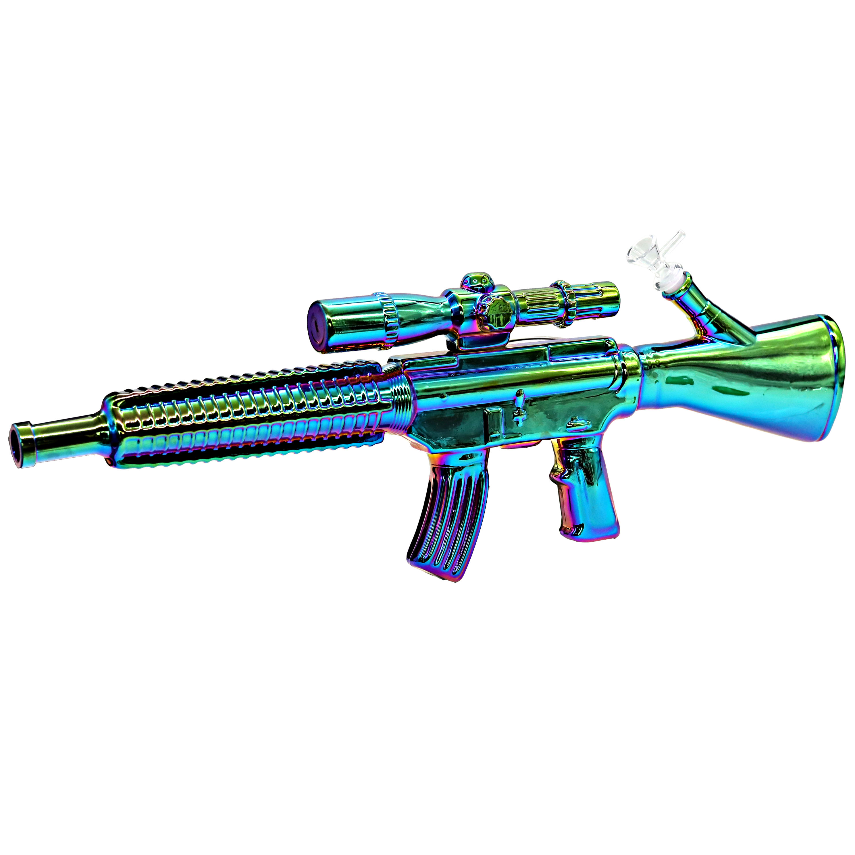 Rainbow Plated 650mm AK-47 Gun Waterpipe (WPMG963) | 25 inch | Assorted Colors product image