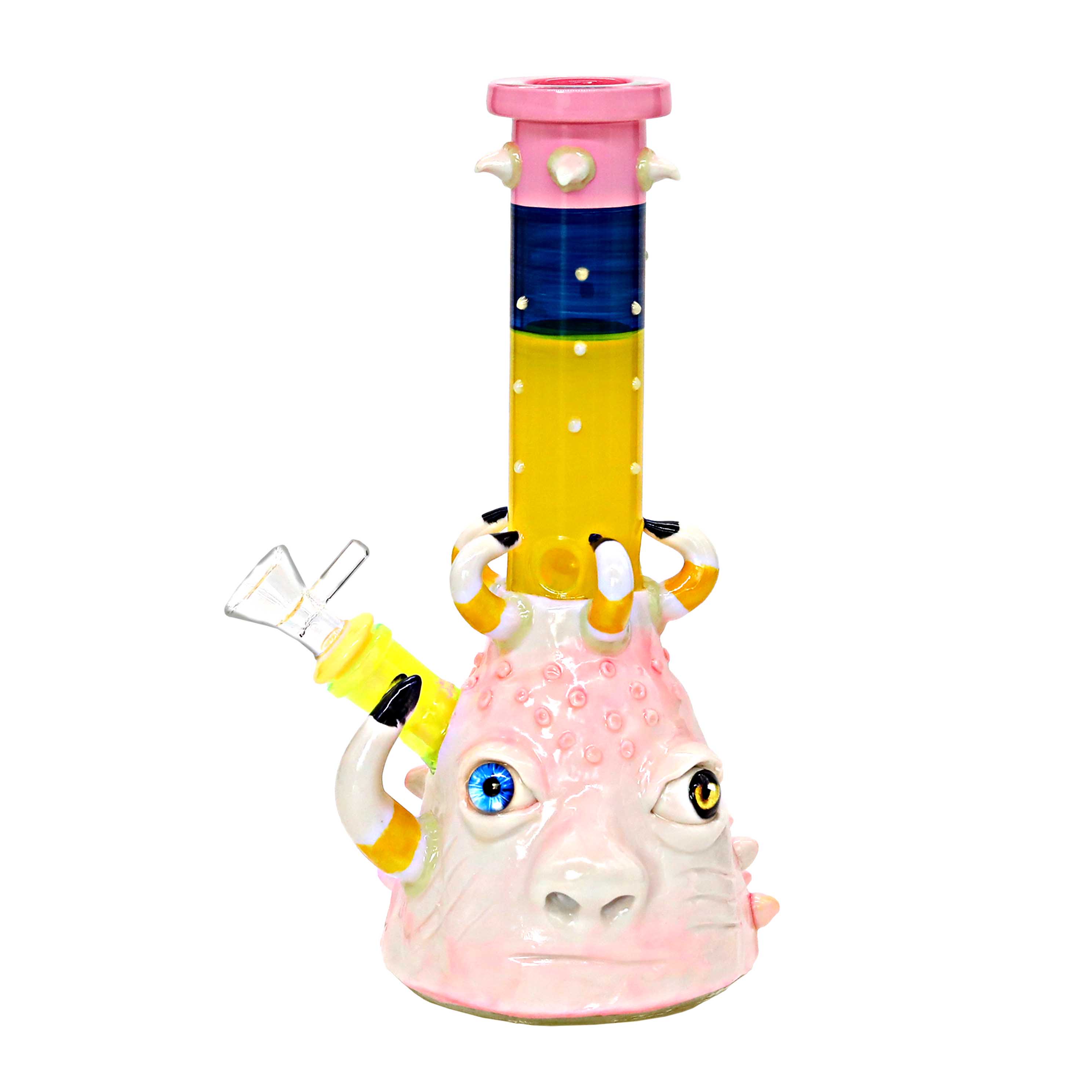 Hand Pianted Oceanic Whimsy Tentacles All Over Beaker Waterpipe (XDH26) | 12 inch | Assorted Colors product image