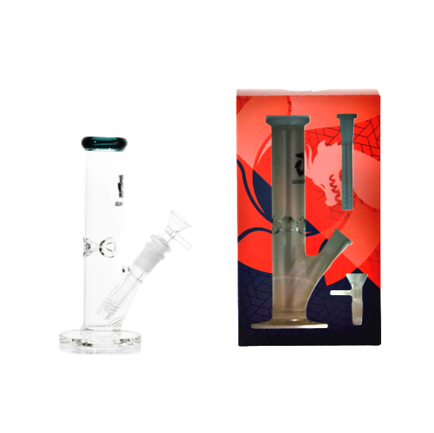 Glass House Clear Cylindrical Waterpipe (XP-103) | 8 inch product image