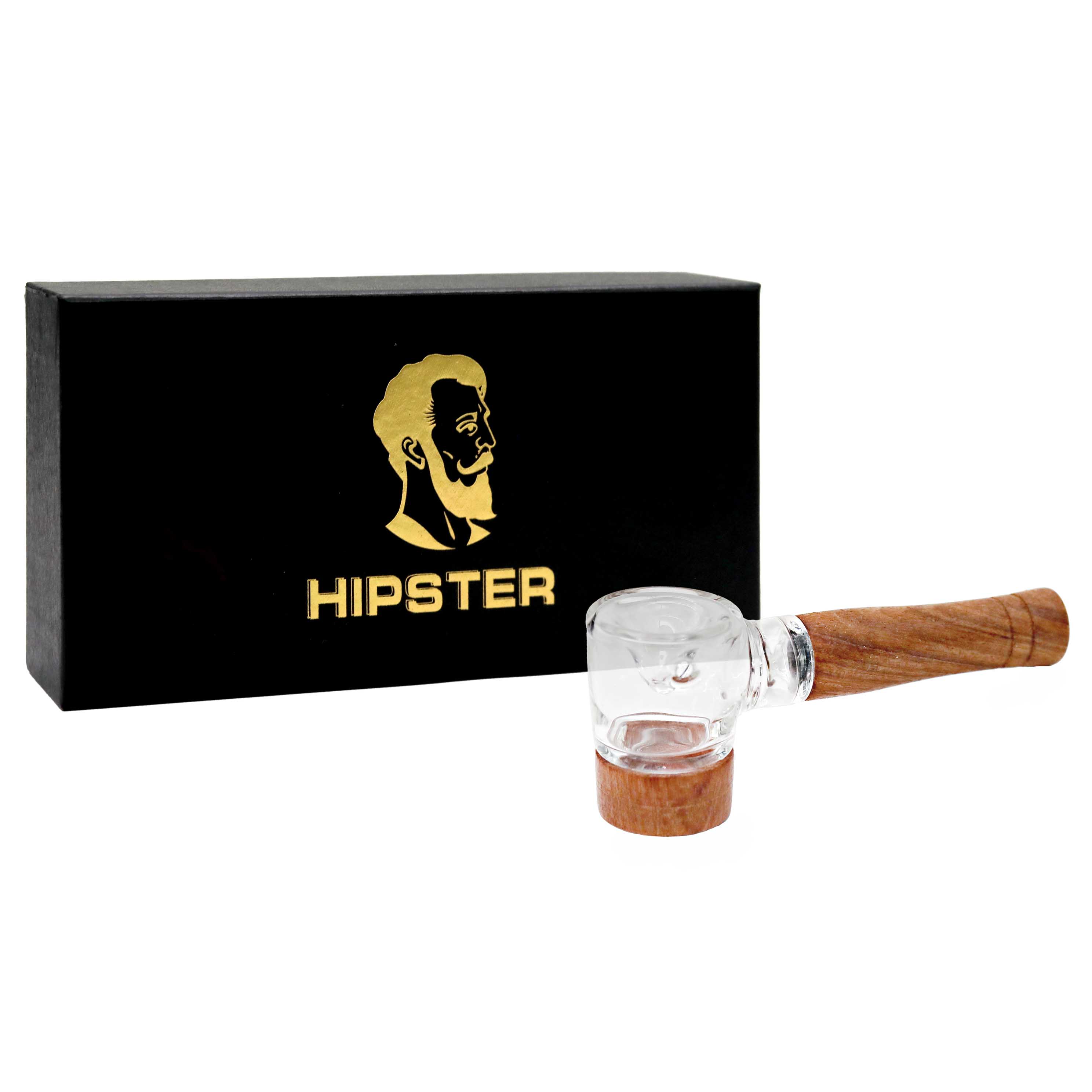 Hipster Glass Wood Grain Spoon Handpipe (YD1500-2) | 3.5 inch product image