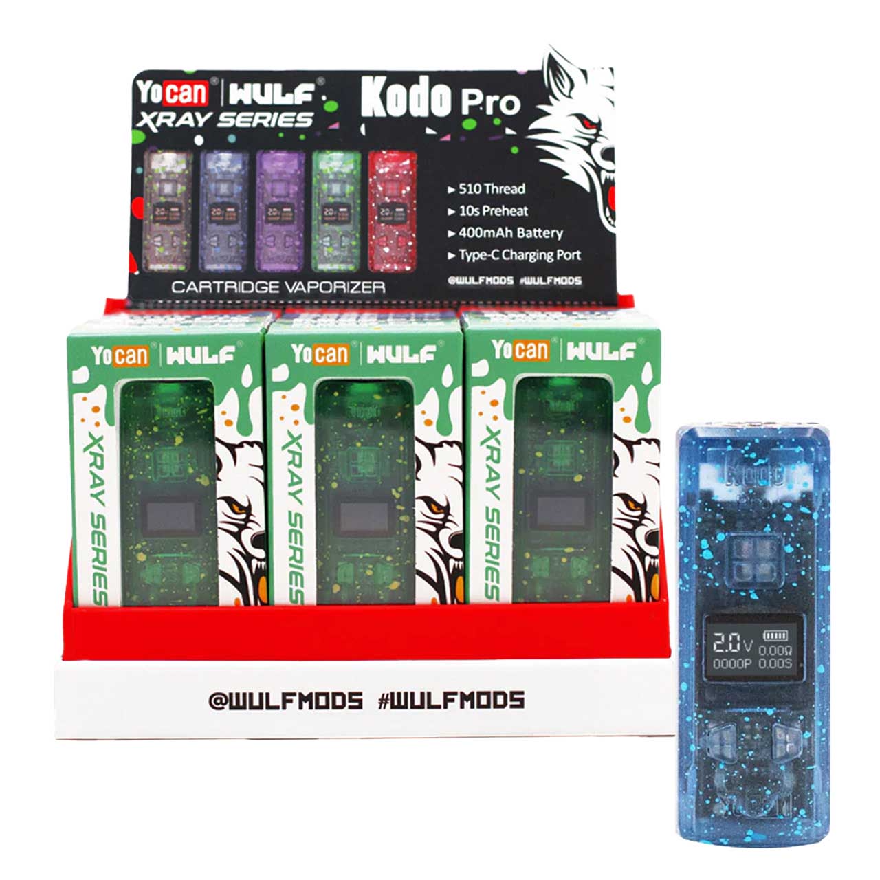 YOCAN x Wulf Mods X-RAY Series KODO 510 Voltage Battery | 15 Count Display - image 2 of 2