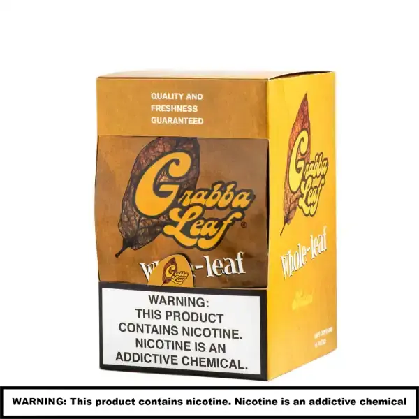 Grabba Leaf Hand Cut Tobacco Natural Whole Leaf | 10 Count Display | Yellow product image