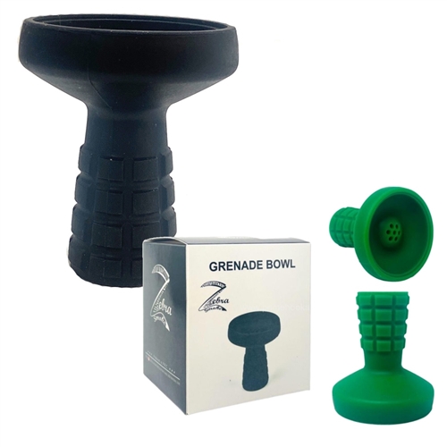 Zebra Grenade Silicon Hookah Bowl | Assorted Colors product image