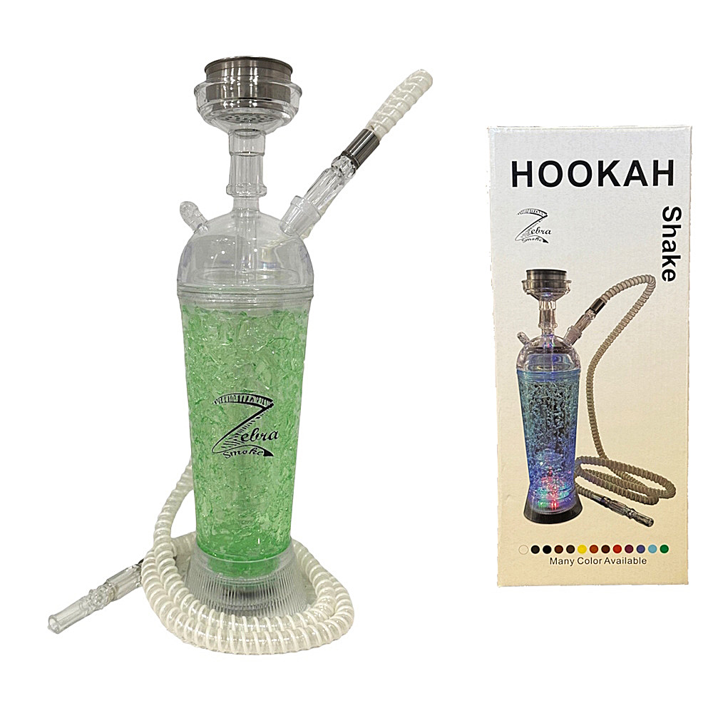 Zebra Shake Cup LED Hookah | 1 Hose | Assorted Colors product image