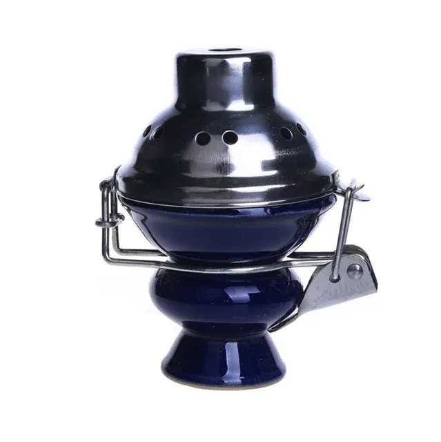 Zebra Blue Wind Cover Ceramic Base Metal Hookah Bowl (PA-3) product image