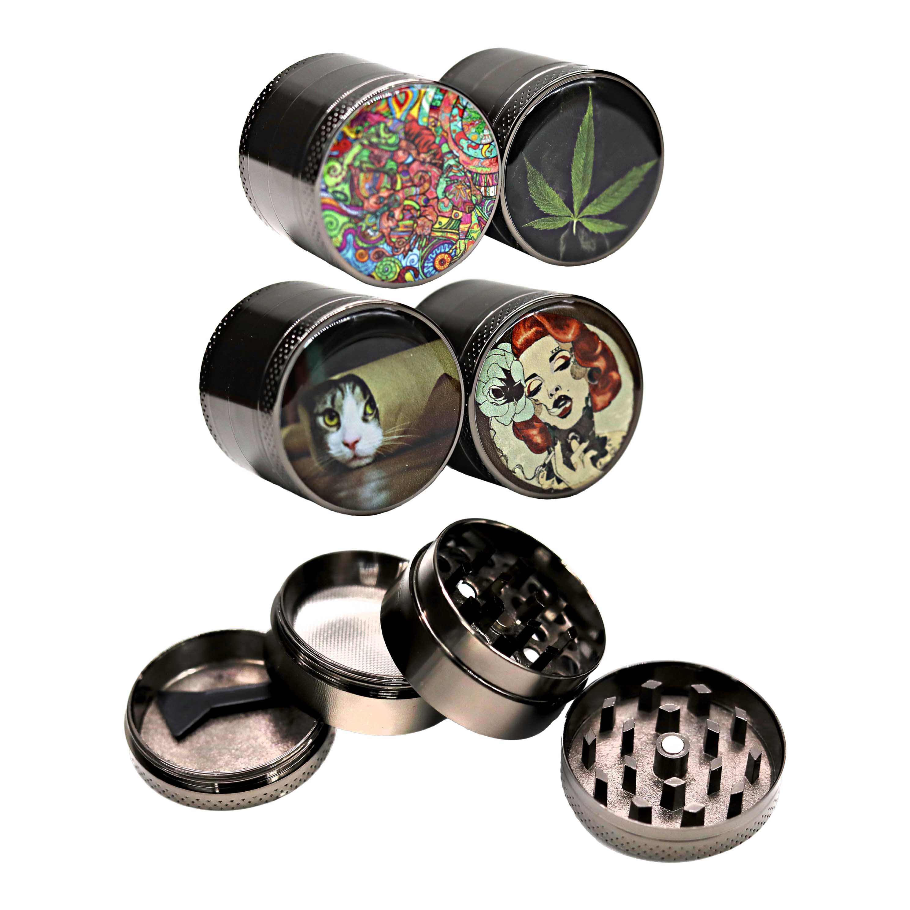 Zinc Metal Character Faces 4 Part Heavy Grinder | 40mm | Assorted Designs product image
