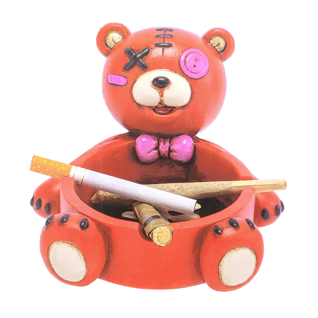 Fujima Red Zombie Bear Ashtray (LT237) | 5.8 inch product image