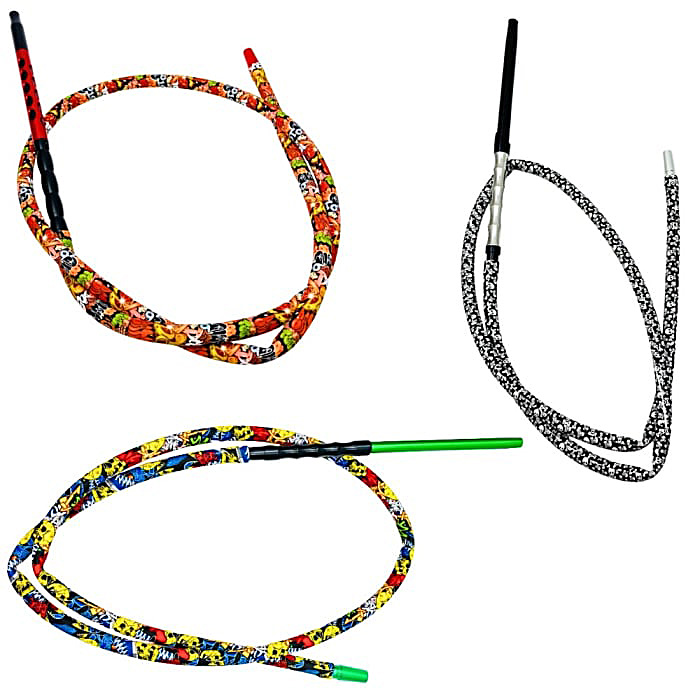 Aadhi Silicone Hose With Mixed Designs Hookah Hose #E4 | Assorted Colors product image