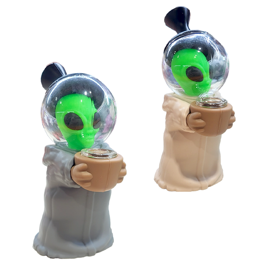 Alien In Robe Silicone Waterpipe (SL5029) | 6.7 inches | Assorted Colors product image